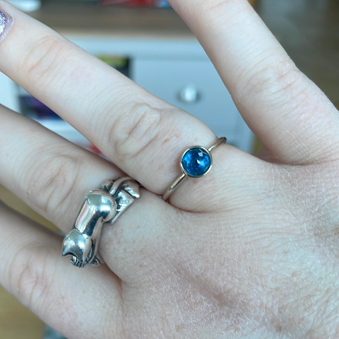 Pandora blue sales birthstone ring