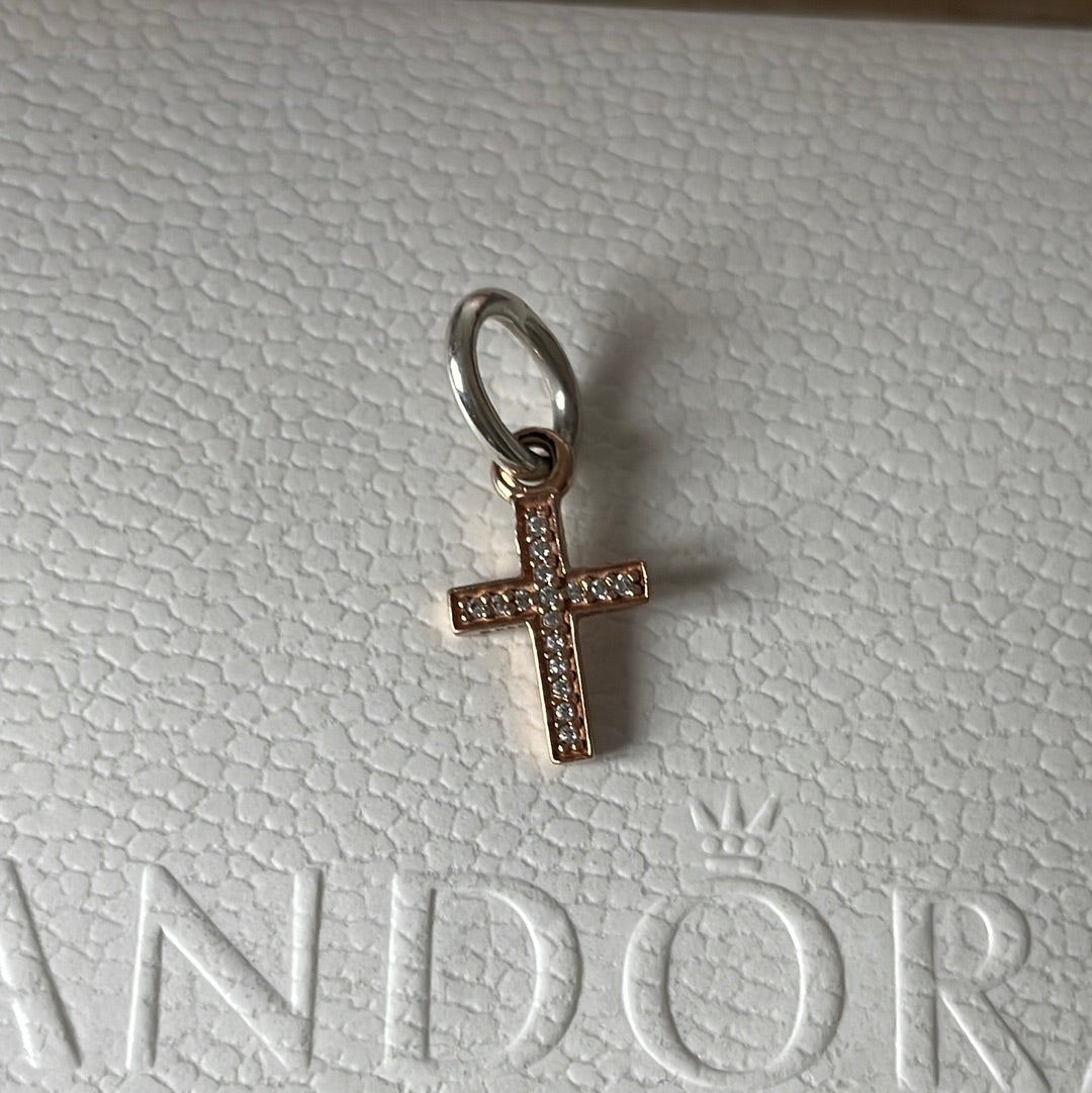 Pandora Rose Gold sale Cross charm