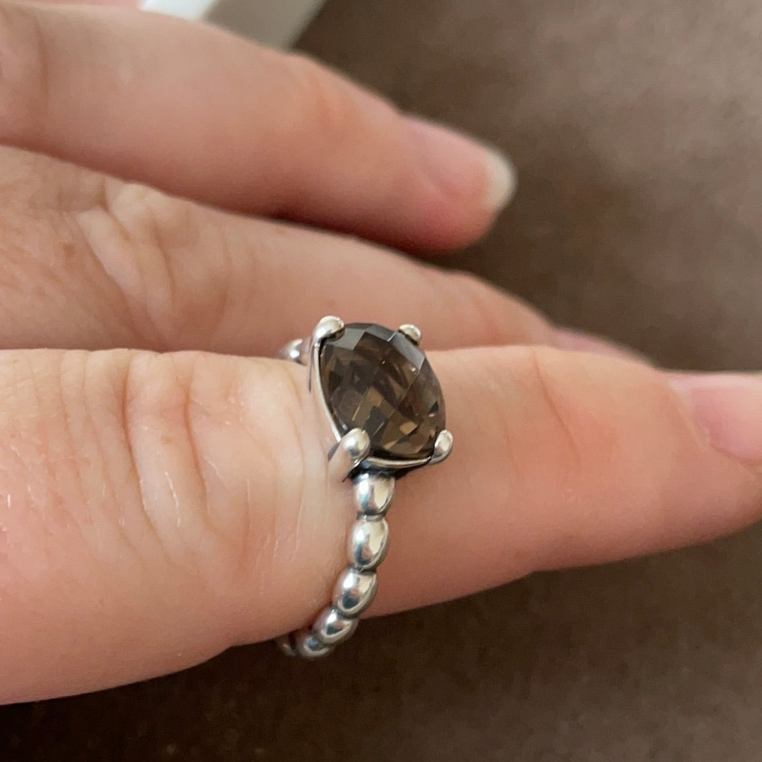 Pandora smoky deals quartz ring