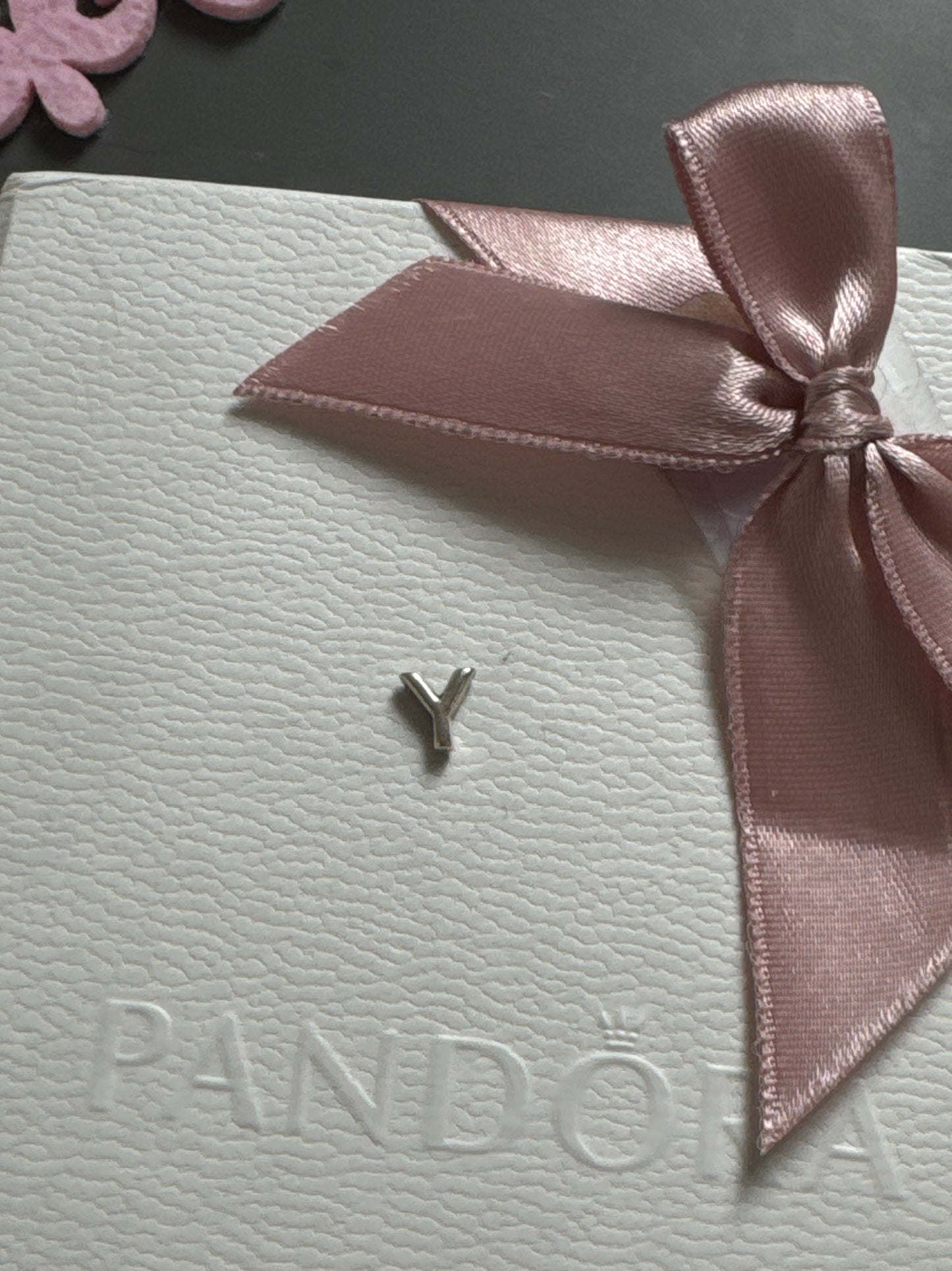 Genuine Pandora Y Initial Letter With Hearts Petite Charm