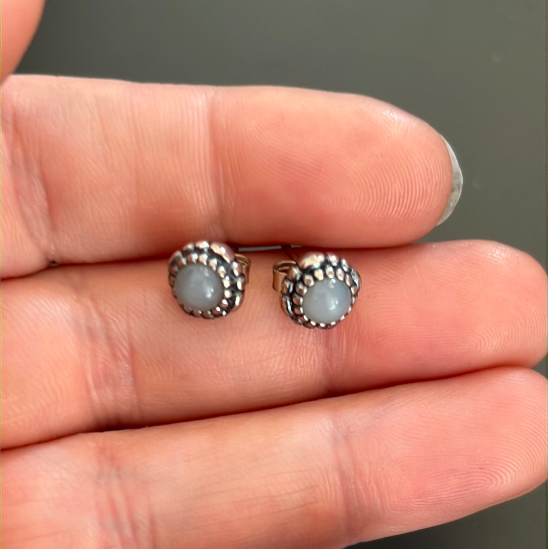 Genuine Pandora Dark Grey Birthstone Earrings Studs.