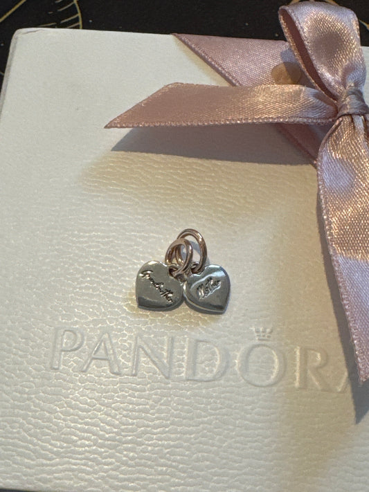 Genuine Pandora Grandmother Mother Rose Gold Dangle Charms