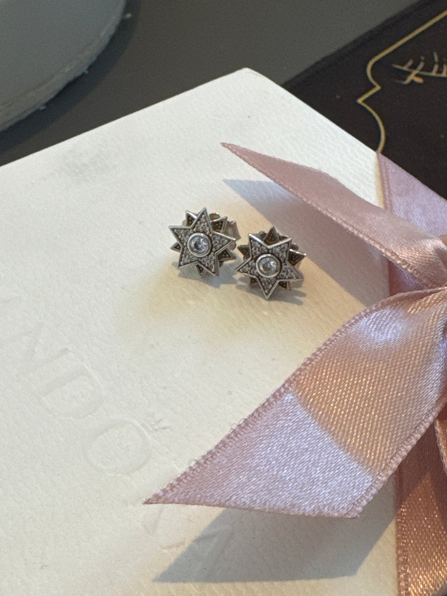 Genuine Thomas Sabo Pave Double Star CZ Earrings