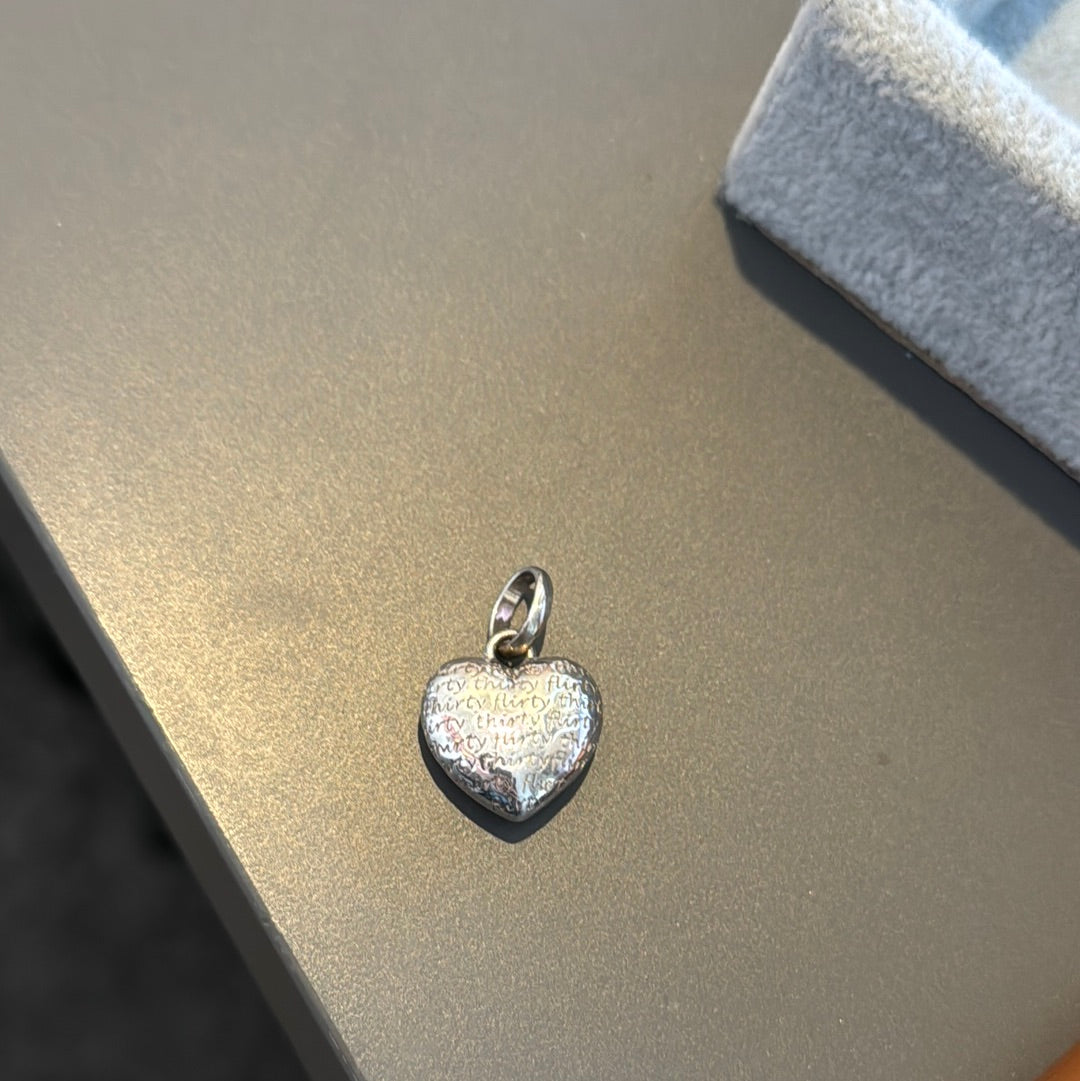 Genuine Links of London Large Love Heart 30th Birthday Flirty Thirty Dangle Charm