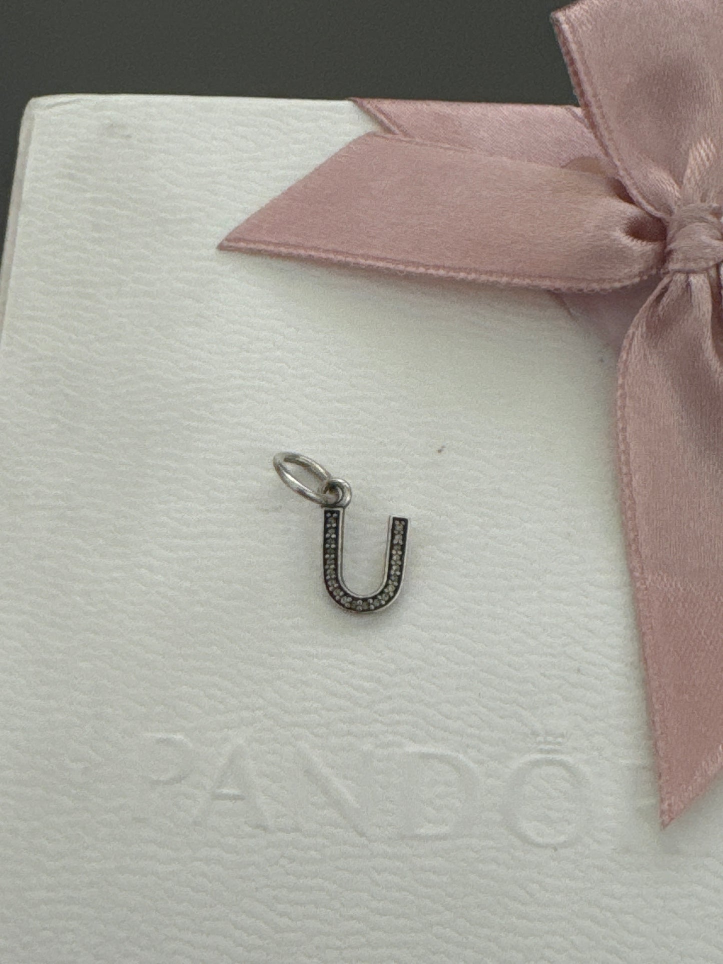 Genuine Pandora Letter U Dangle Pave