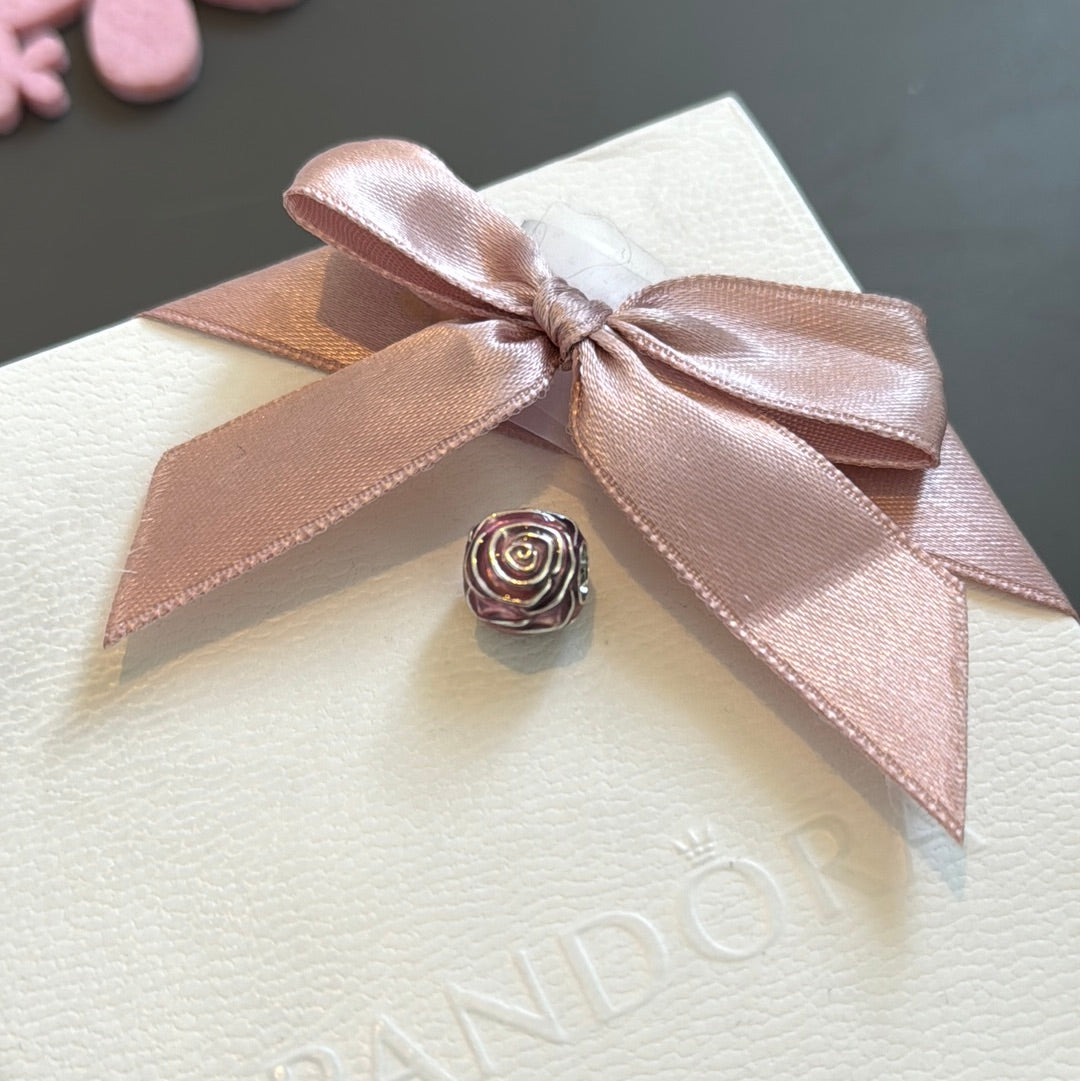 Genuine Pandora New Style Rose in Bloom Enamel Charm