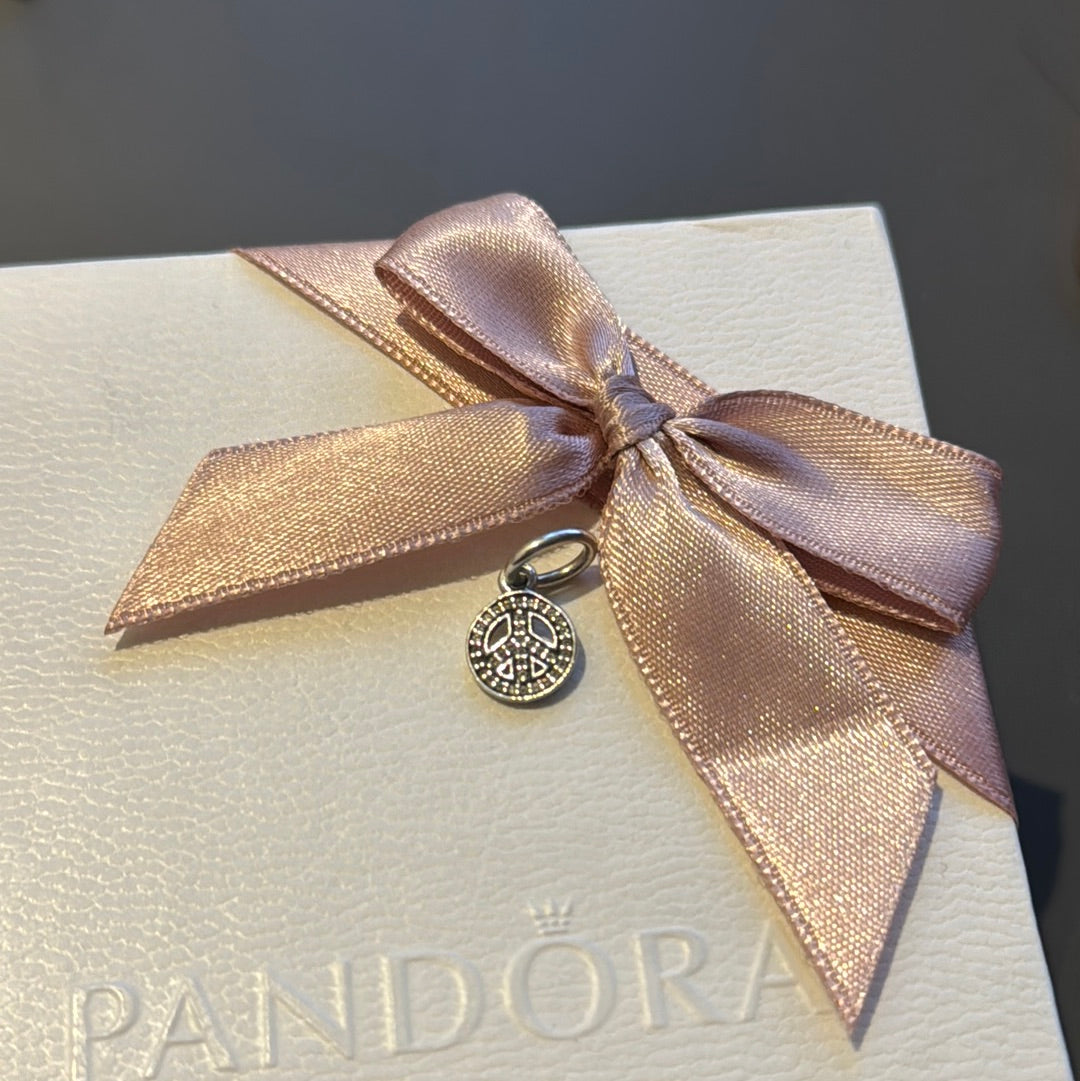 Genuine Pandora Peace Pave Sparkle Dangle Charm