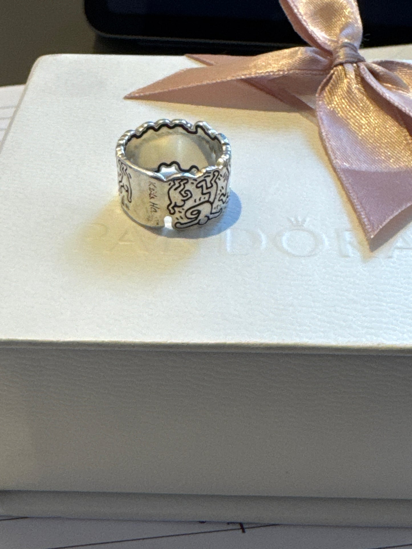 Genuine Pandora Keith Haring Ring Size 52