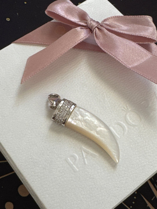 Genuine Thomas Sabo Mother of Pearl Elephant Tusk Tooth Pendant Charm