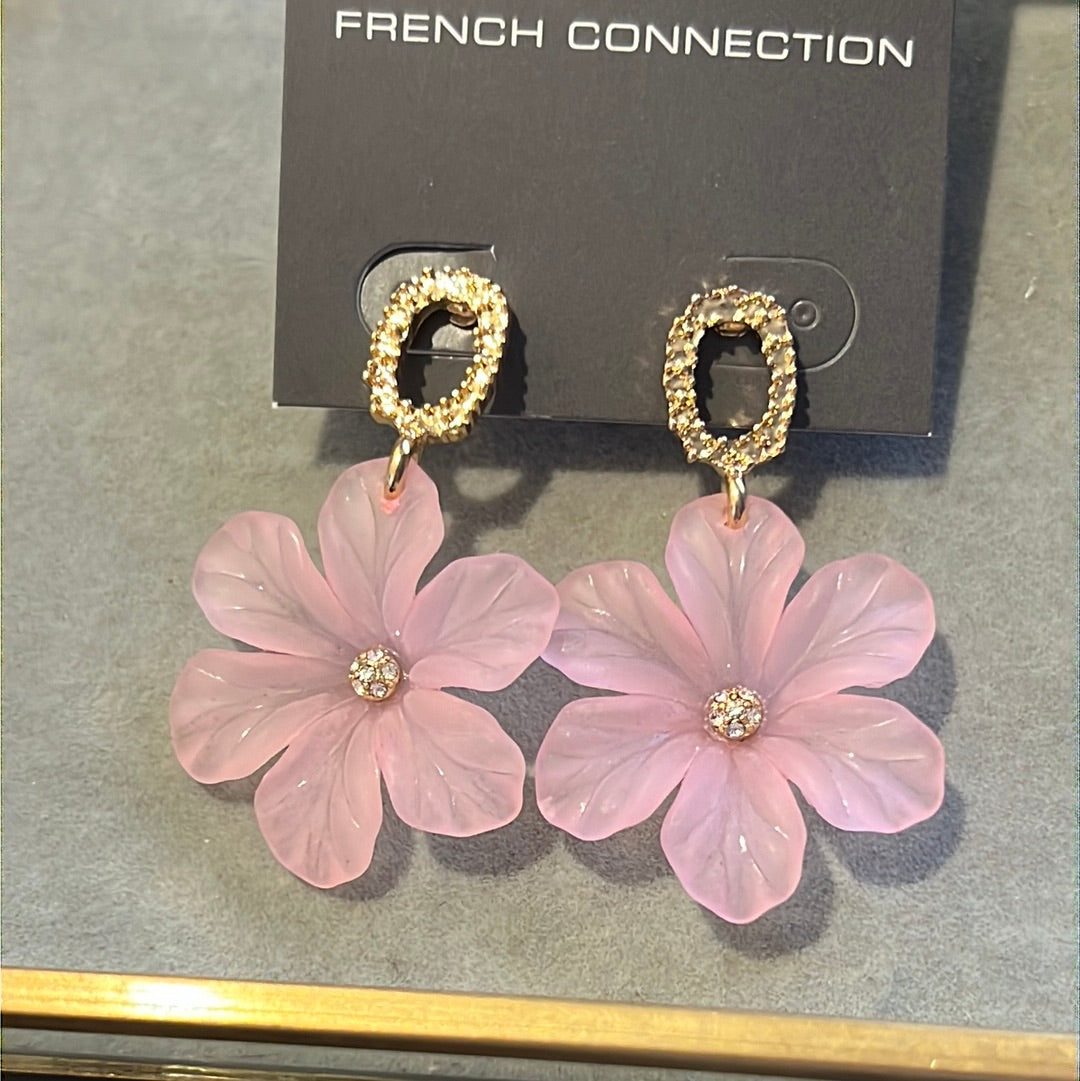 Pandora earrings pink on sale flower