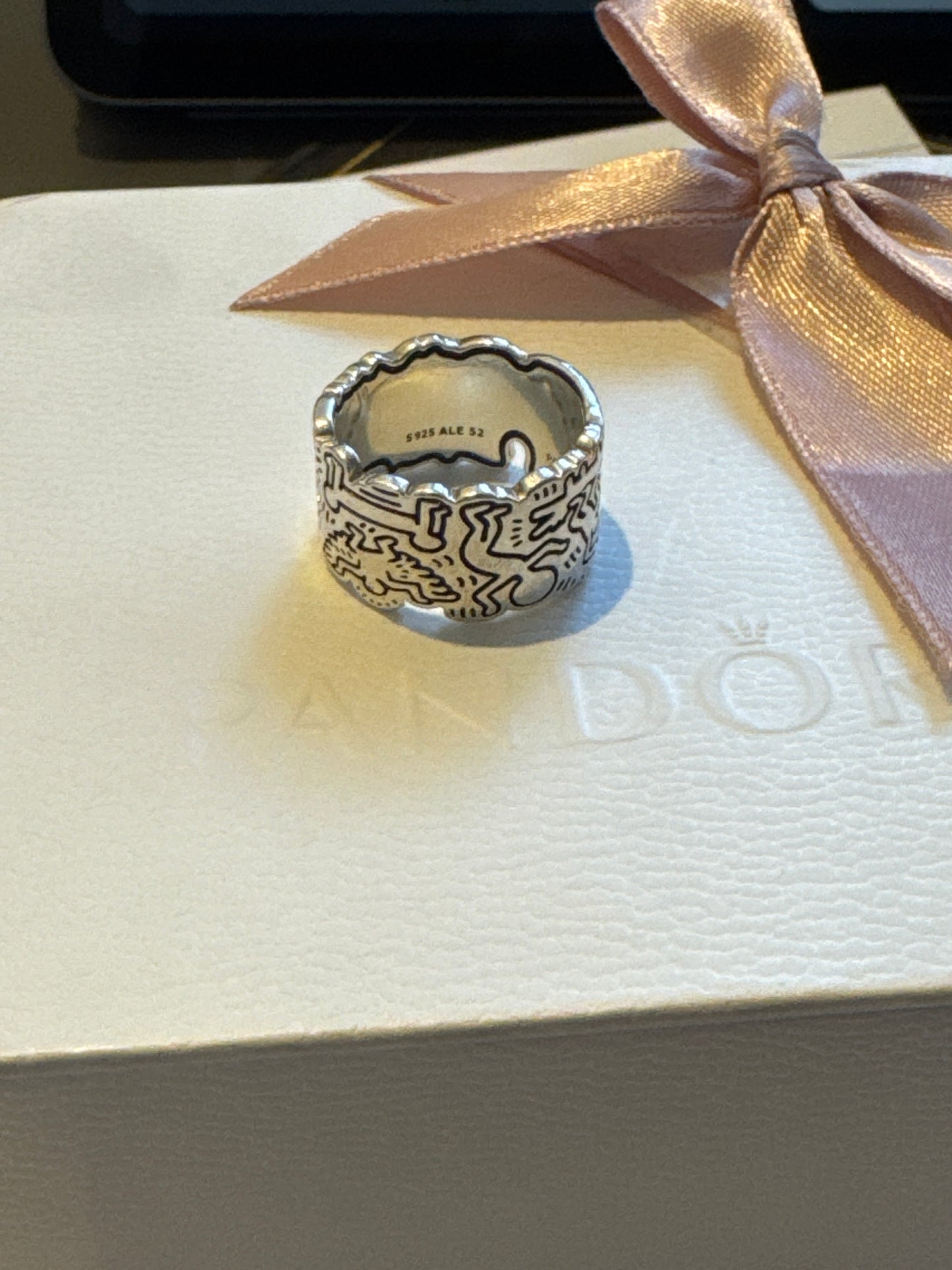 Genuine Pandora Keith Haring Ring Size 52