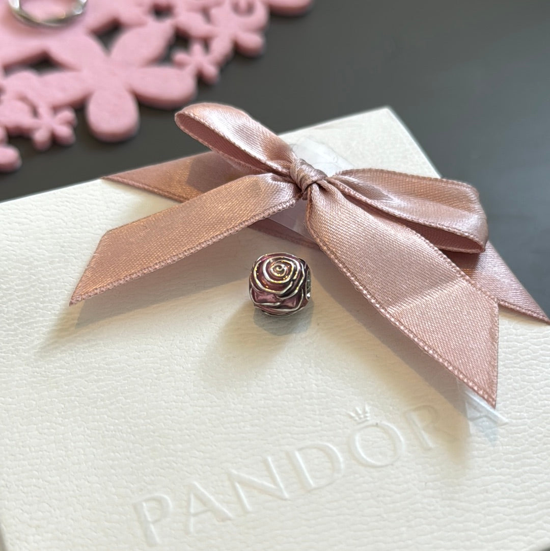 Genuine Pandora New Style Rose in Bloom Enamel Charm