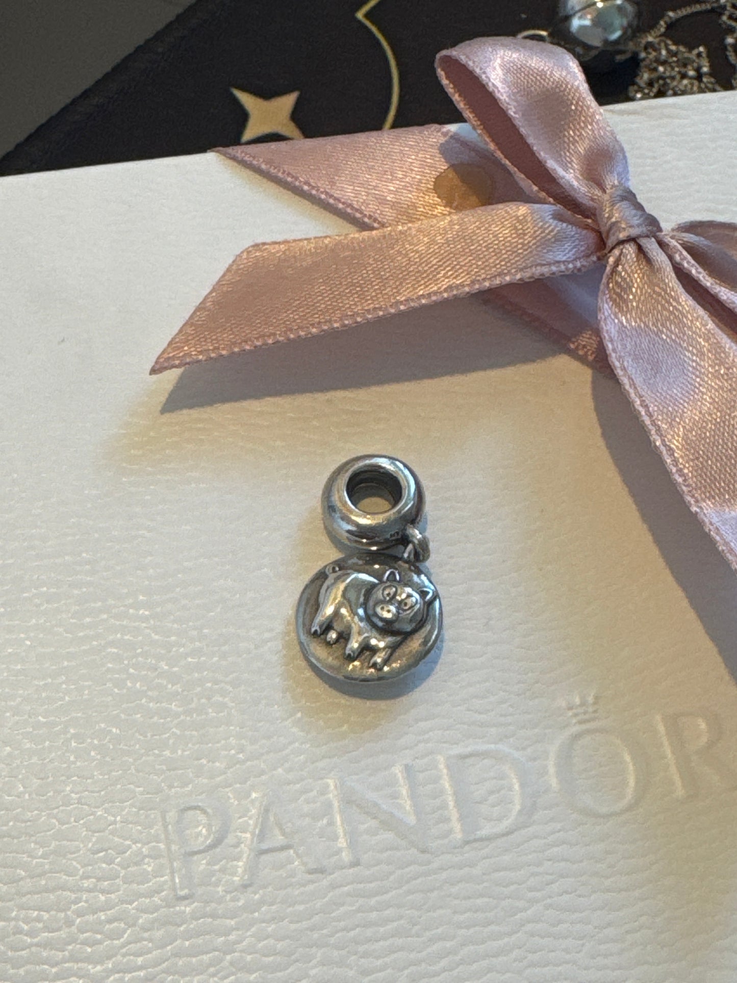 Genuine Pandora Pig Dangle Charm RARE Horoscope Zodiac