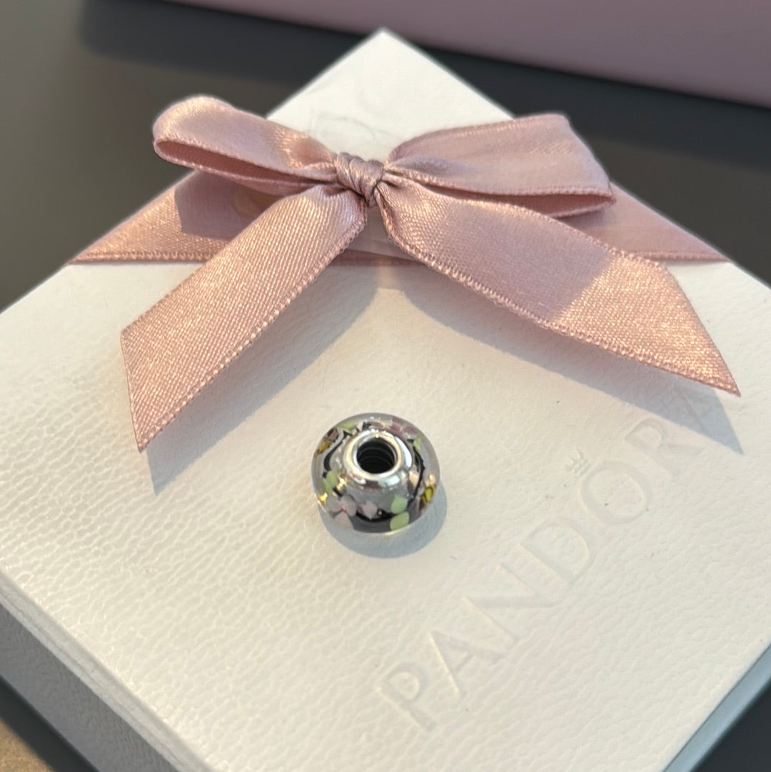 Genuine Pandora Flower Enchanted Garden Glass Murano Charm Bee