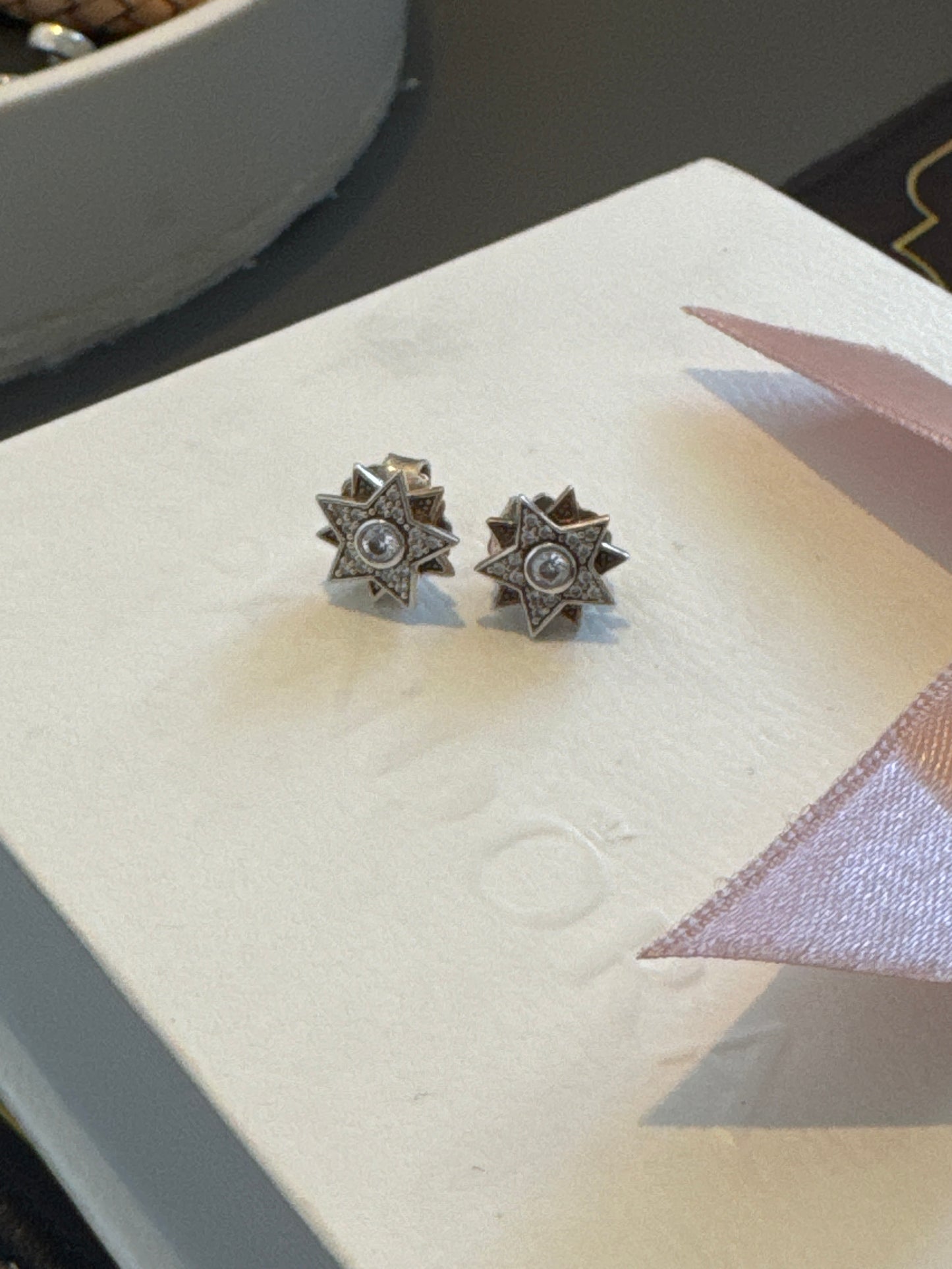 Genuine Thomas Sabo Pave Double Star CZ Earrings