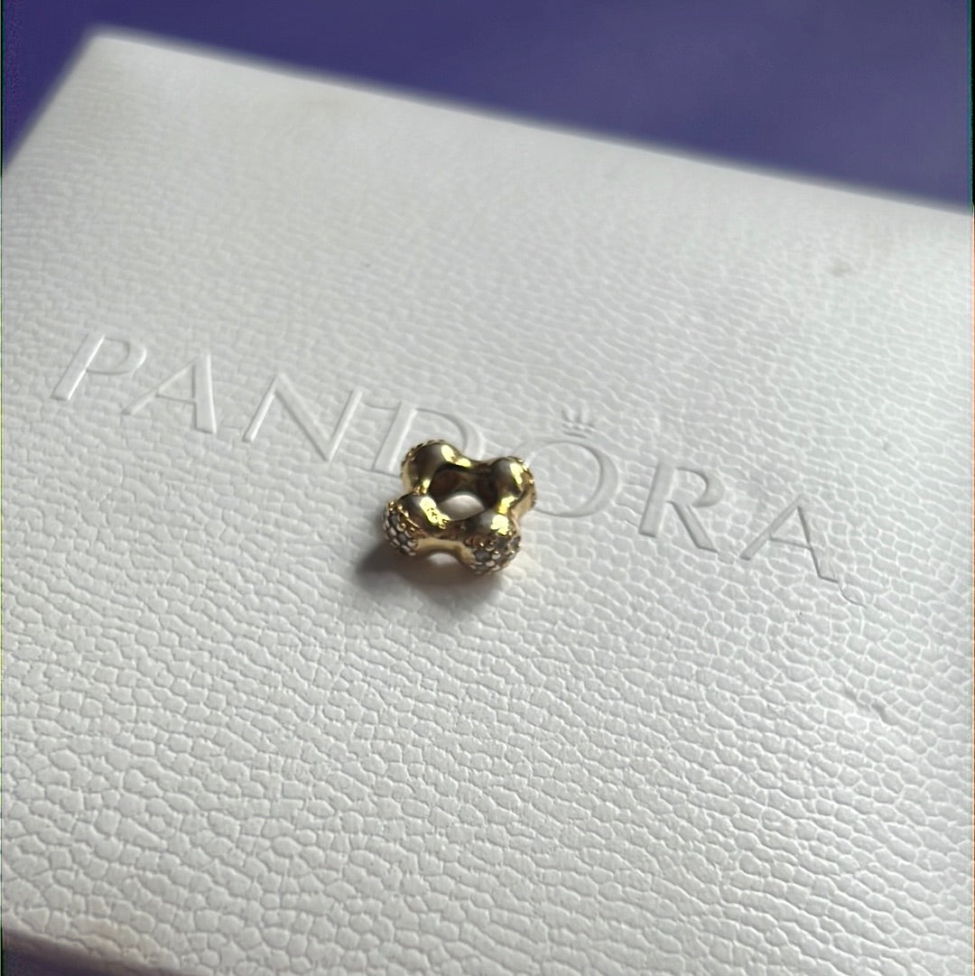 Genuine Pandora Pave Shine Gold Love Pod Spacer