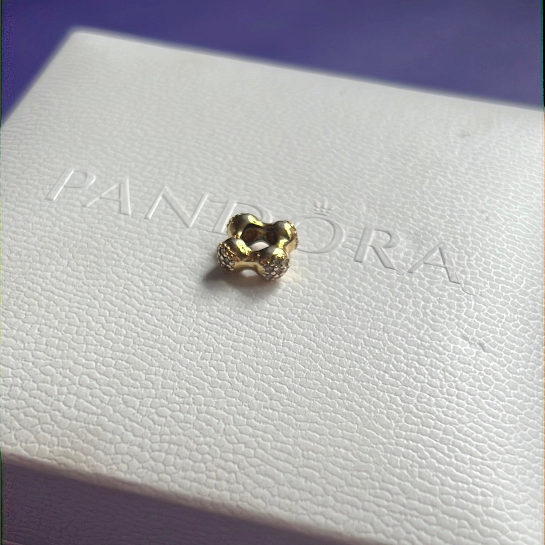 Genuine Pandora Pave Shine Gold Love Pod Spacer