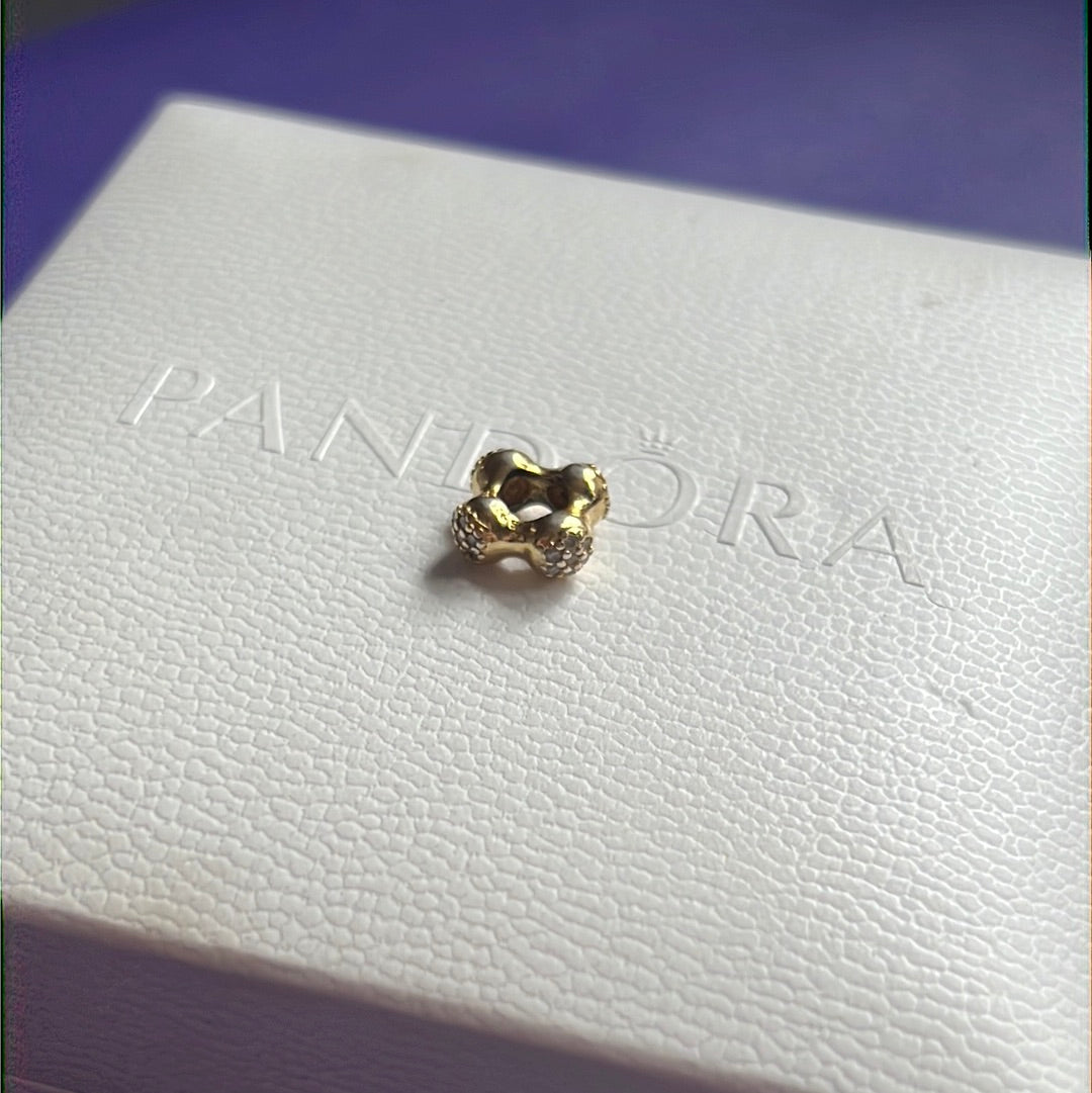 Genuine Pandora Pave Shine Gold Love Pod Spacer