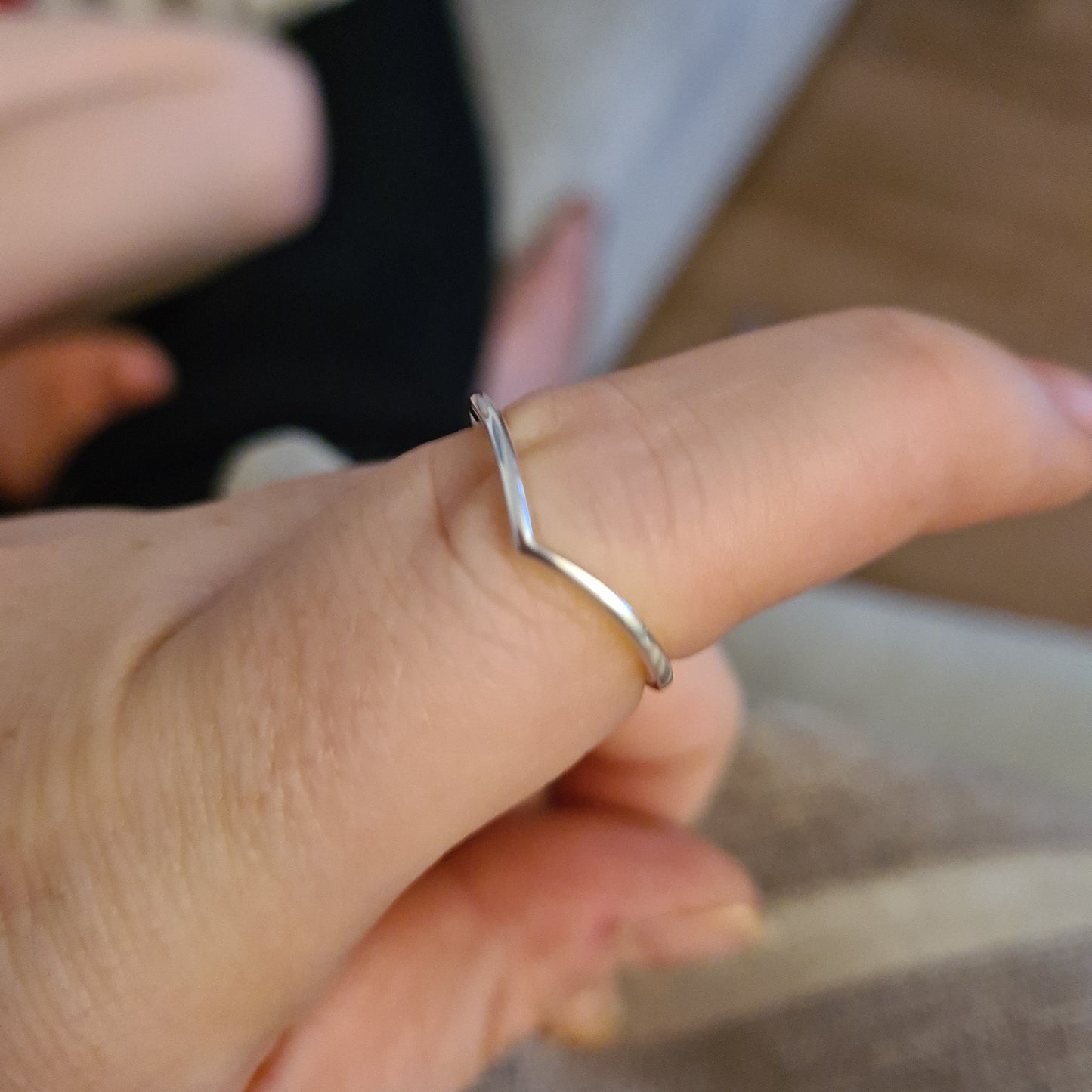 Genuine Pandora Rose Gold/ Sterling Silver Plain Wishbone Ring