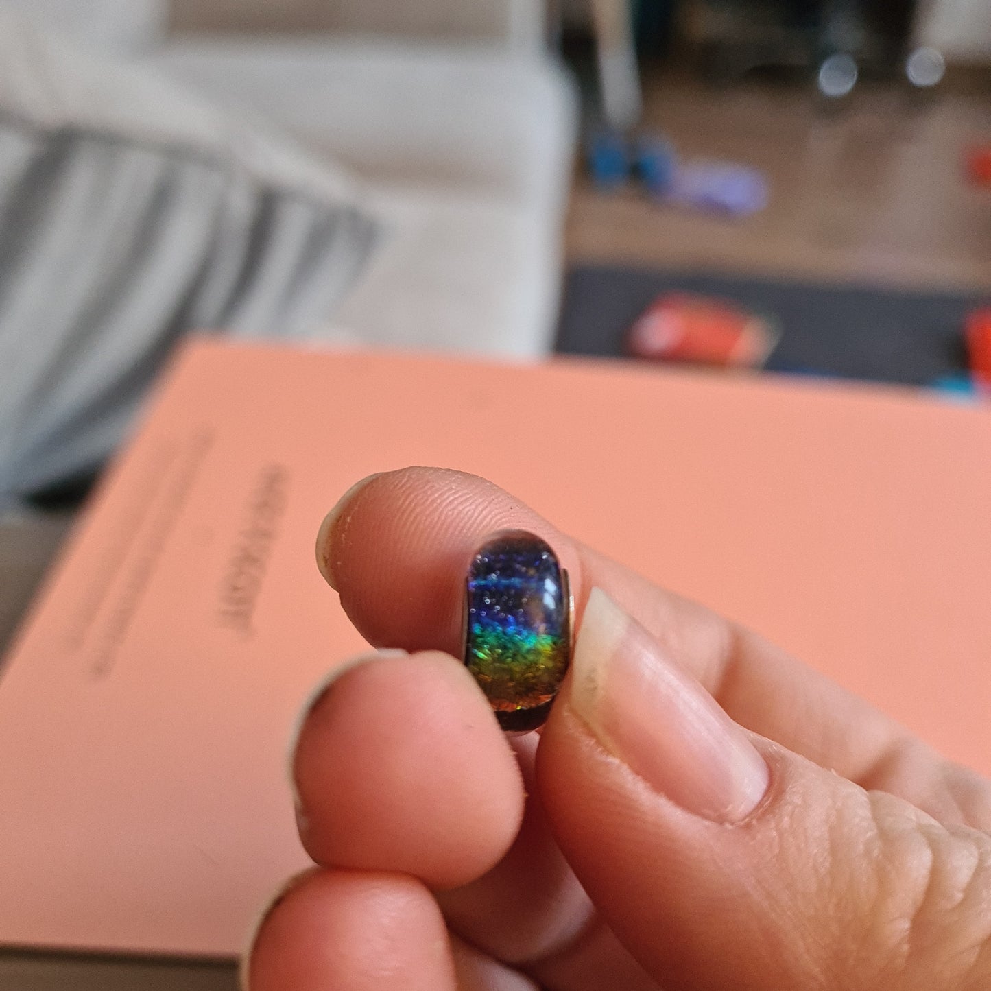Genuine Chamilia Rainbow Shine Foil Beautiful Irresdecent Glass Charm