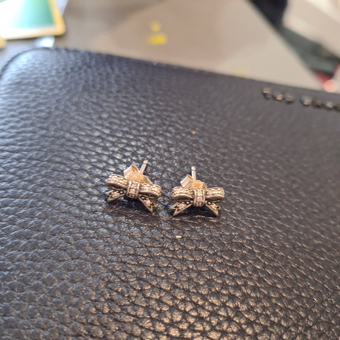 Genuine Pandora Pave Little bow Earrings Studs