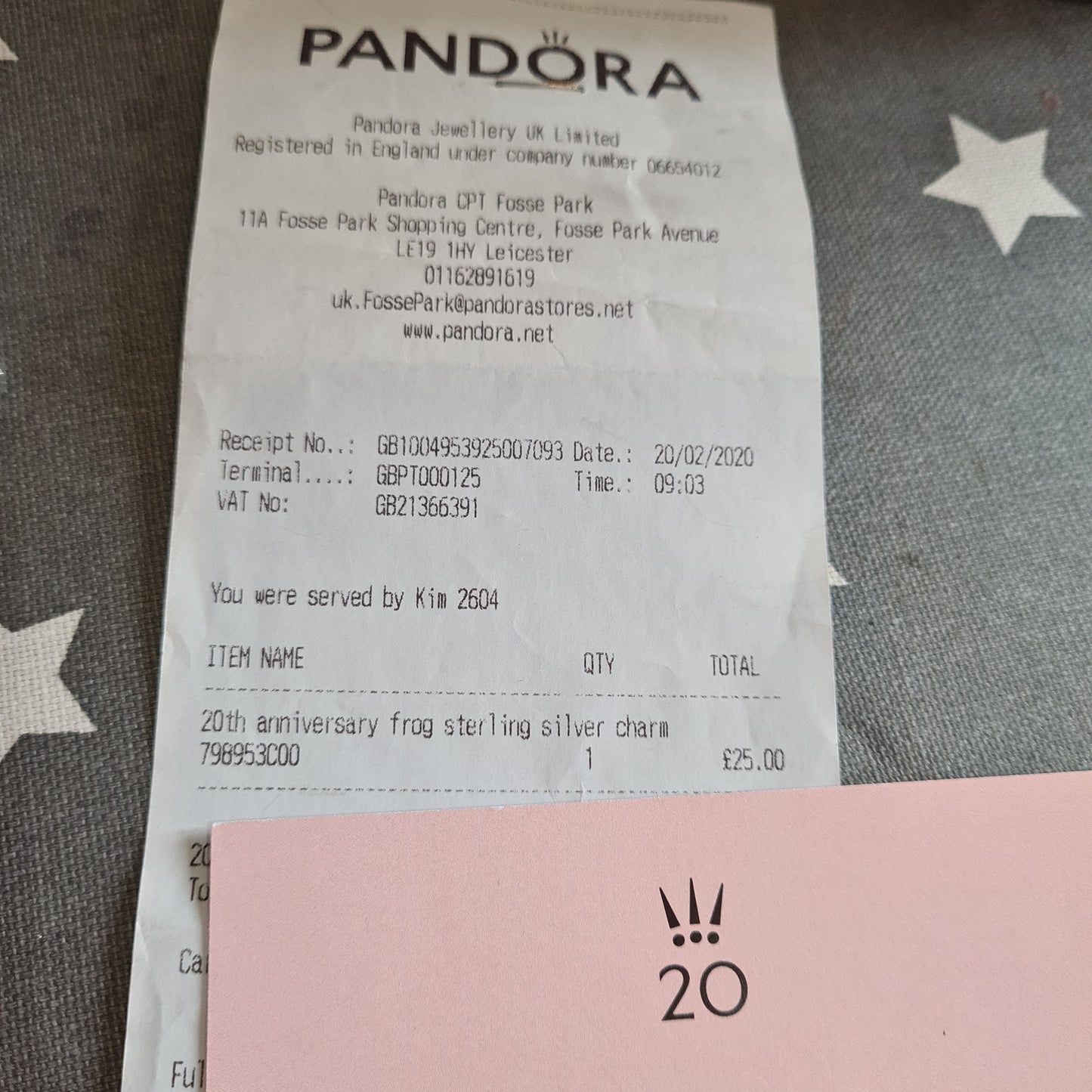 Genuine Pandora 20th Anniversary Frog With Certificate and No.2 February