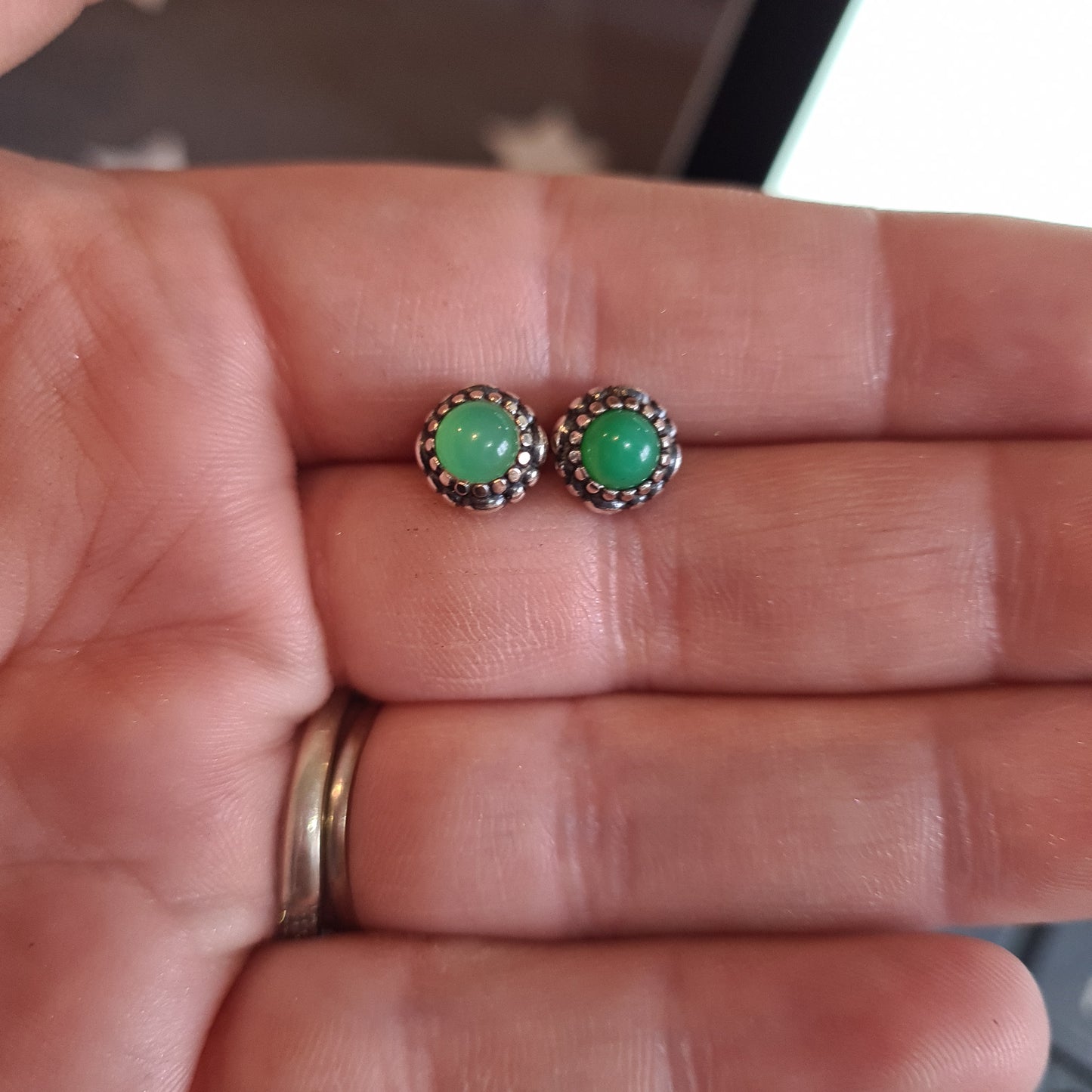 Genuine Pandora Green Birthstone Earrings