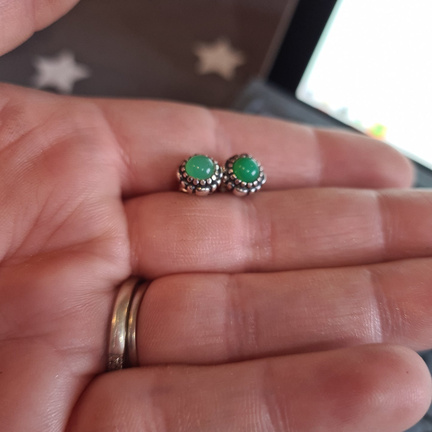 Genuine Pandora Green Birthstone Earrings