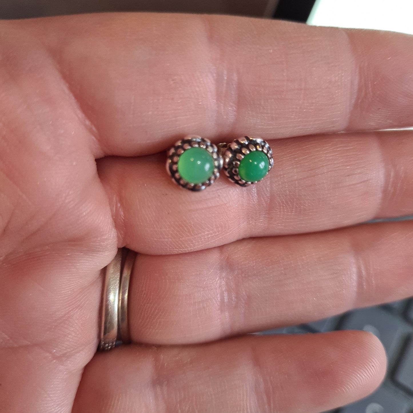 Genuine Pandora Green Birthstone Earrings