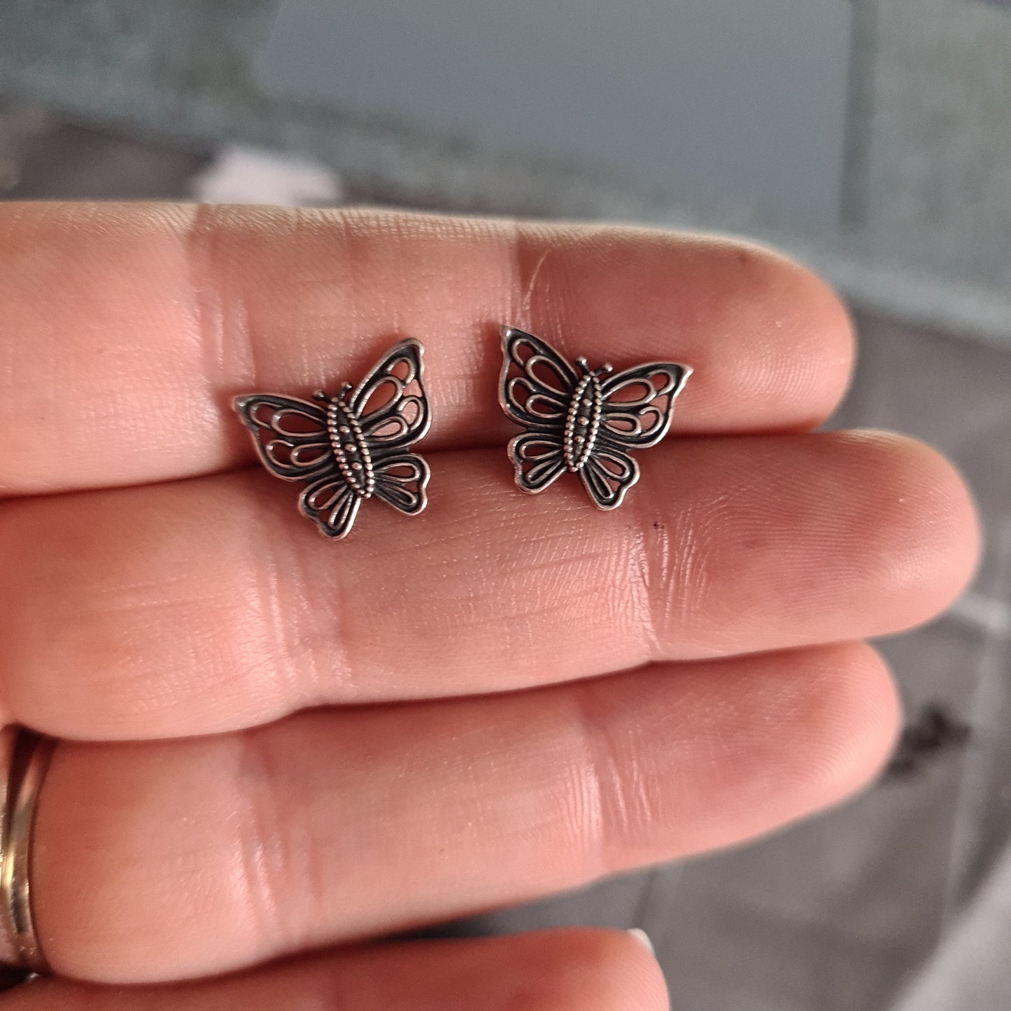 Genuine Pandora Butterfly Pave Openwork Earrings Sparkle Studs