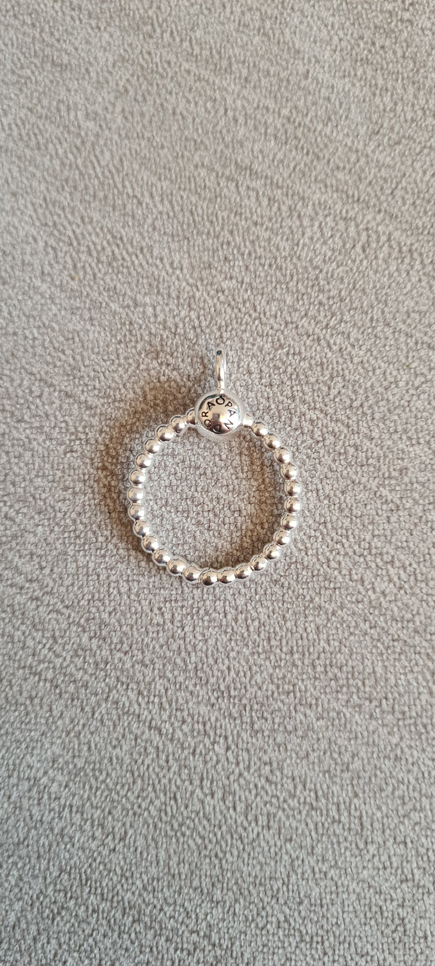 Genuine Pandora Beaded O Ring Pendant Necklace Charm
