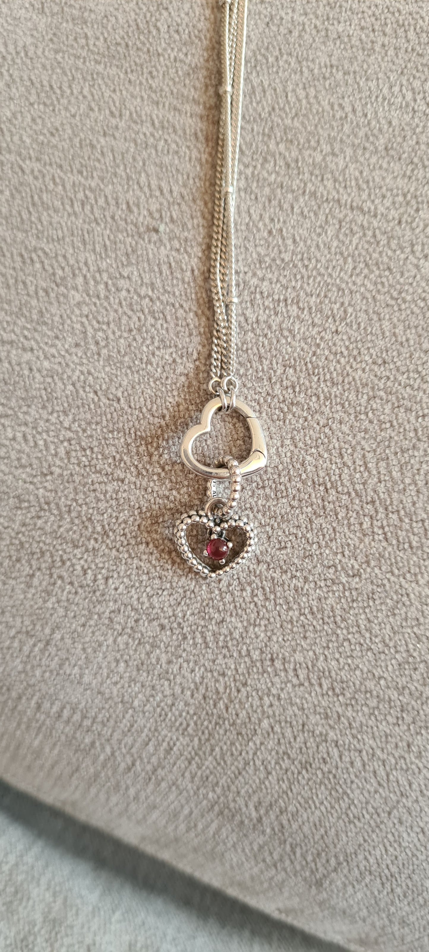 Genuine Pandora Heart Charm Carrying Necklace Unique Gift