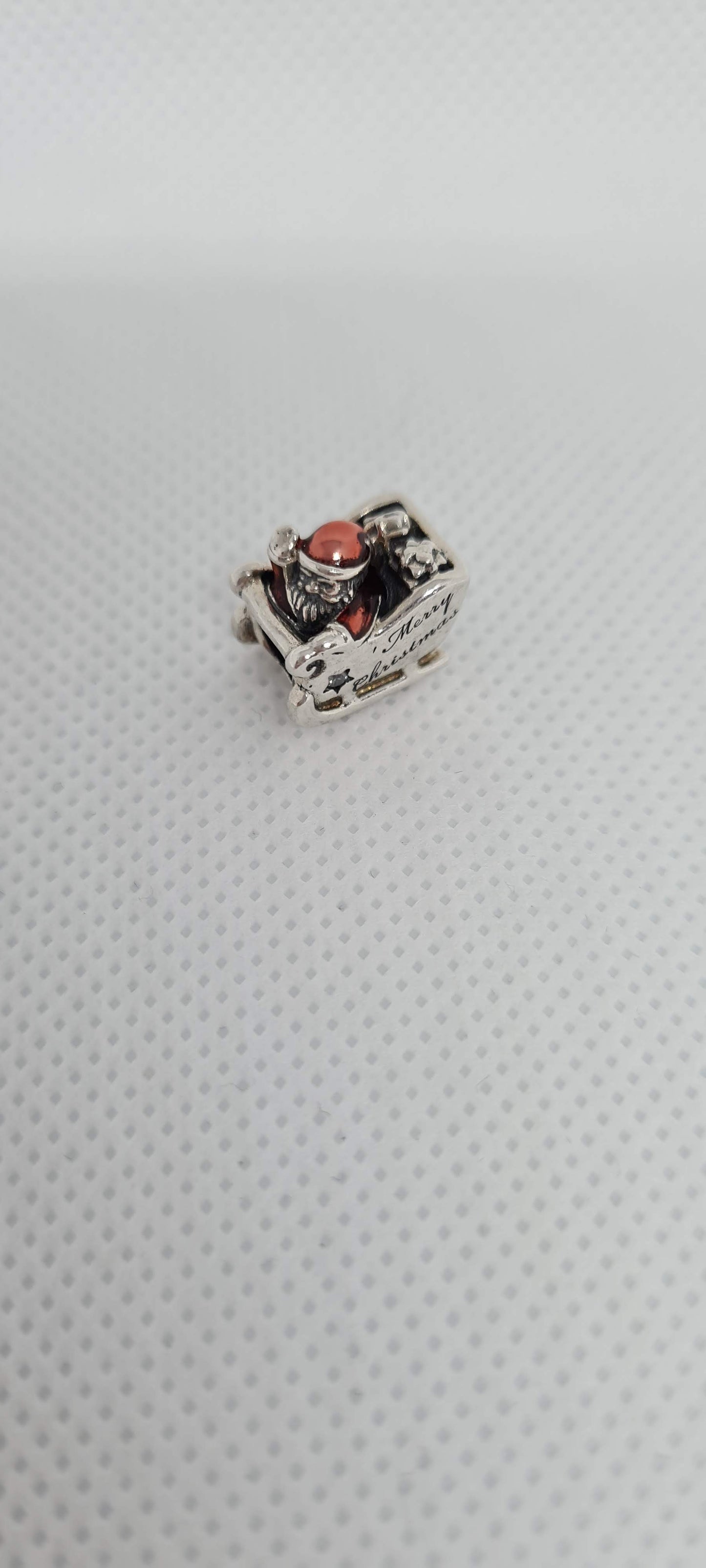 Genuine Pandora Christmas Santa Enamel Sleigh Charm