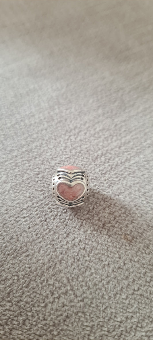 Genuine Pandora Enamel Pink / Blue Heart Ball Charm