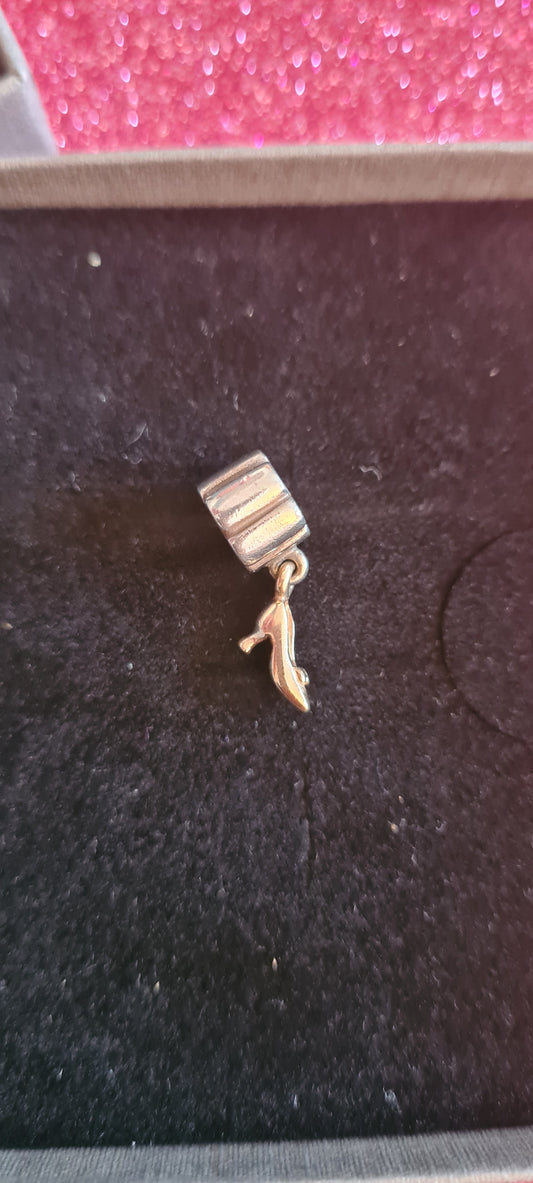 Genuine Pandora Two Tone Gold Shoe Dangle Charm