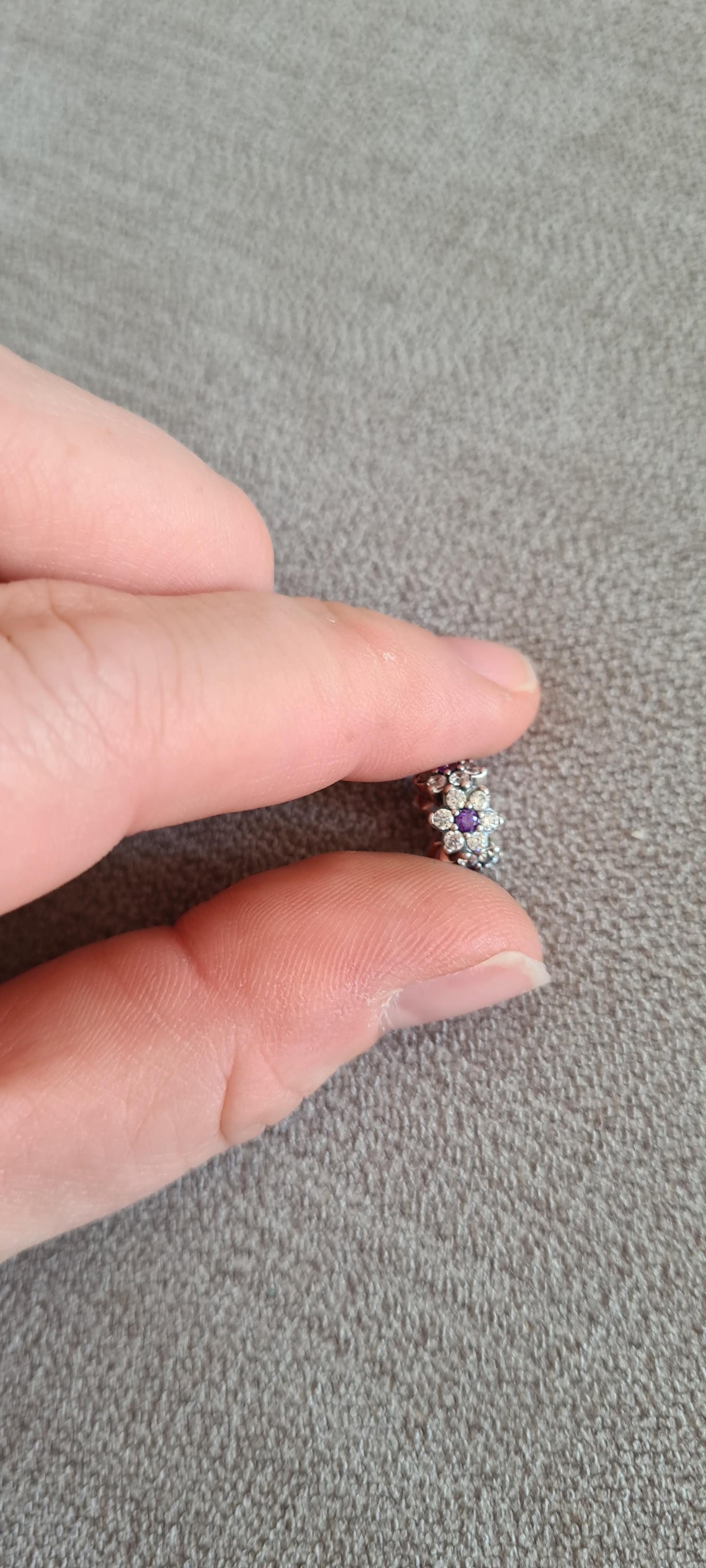 Genuine Pandora Forget Me Not Purple Pave CZ Spacer x1