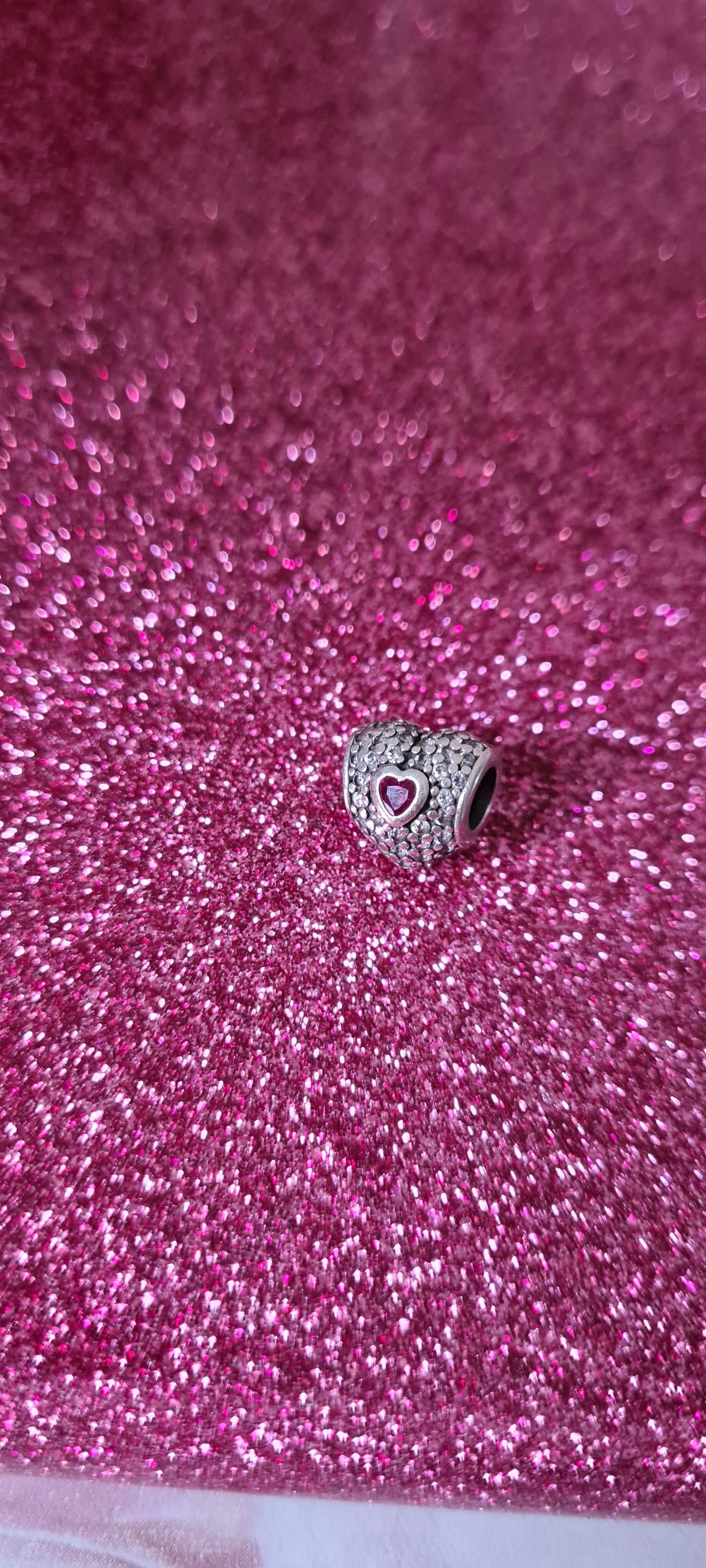 Genuine Pandora Pave Heart in A Heart Sparkle Clear Charm