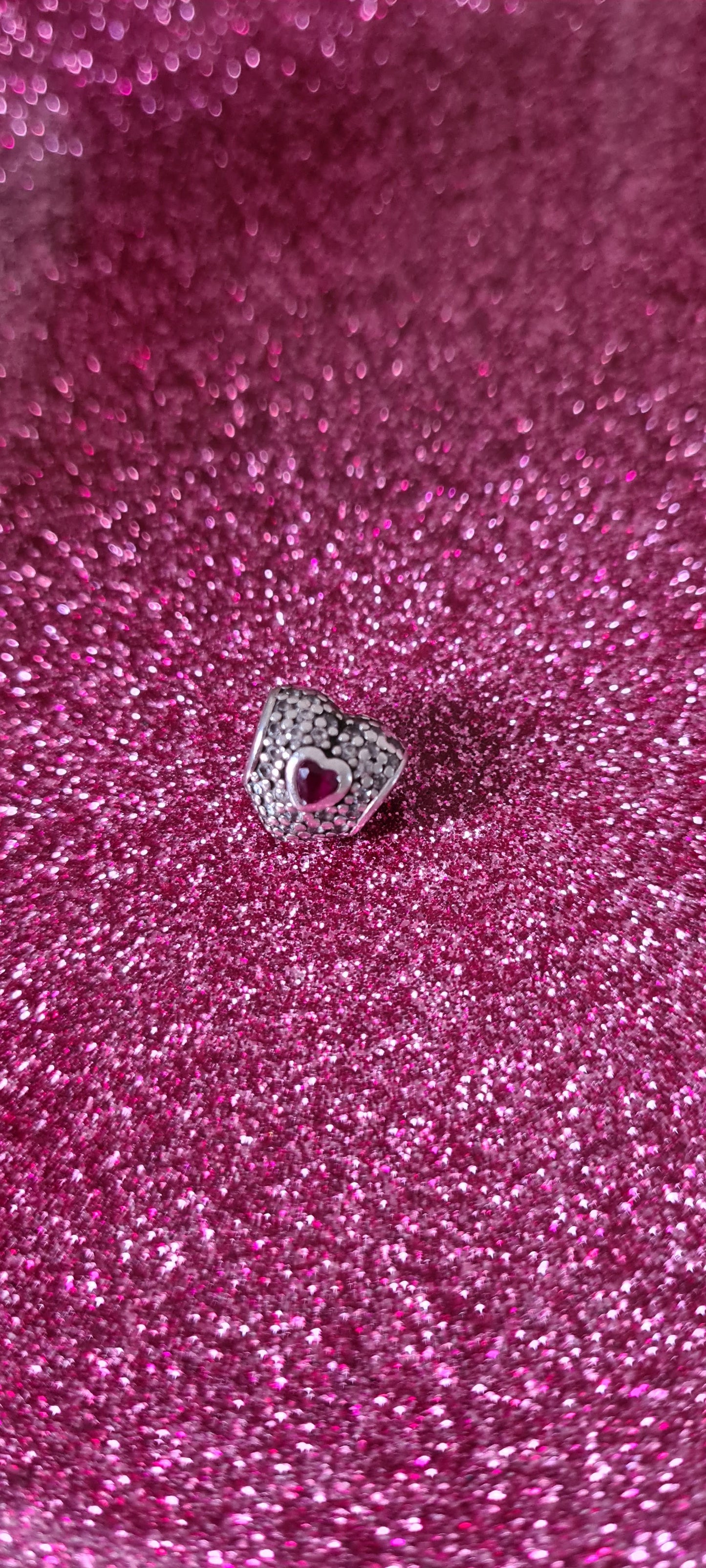 Genuine Pandora Pave Heart in A Heart Sparkle Clear Charm