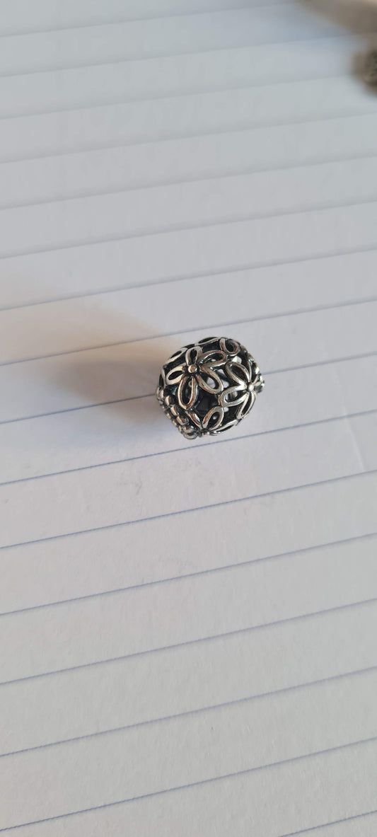 Genuine Pandora Openwork Flower Daisy Ball Charm