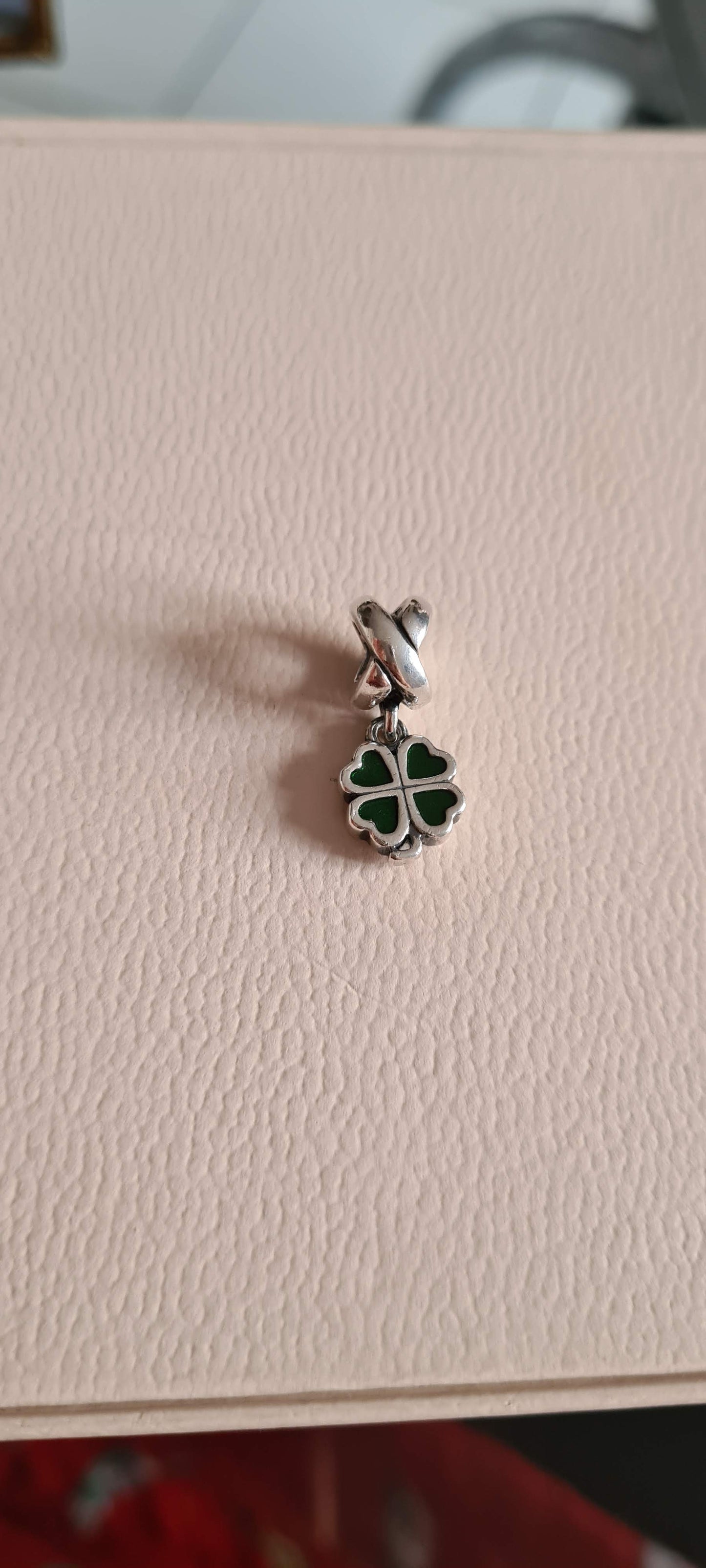 Genuine Pandora Retired Four Leaf Clover Lucky Charm Green Enamel