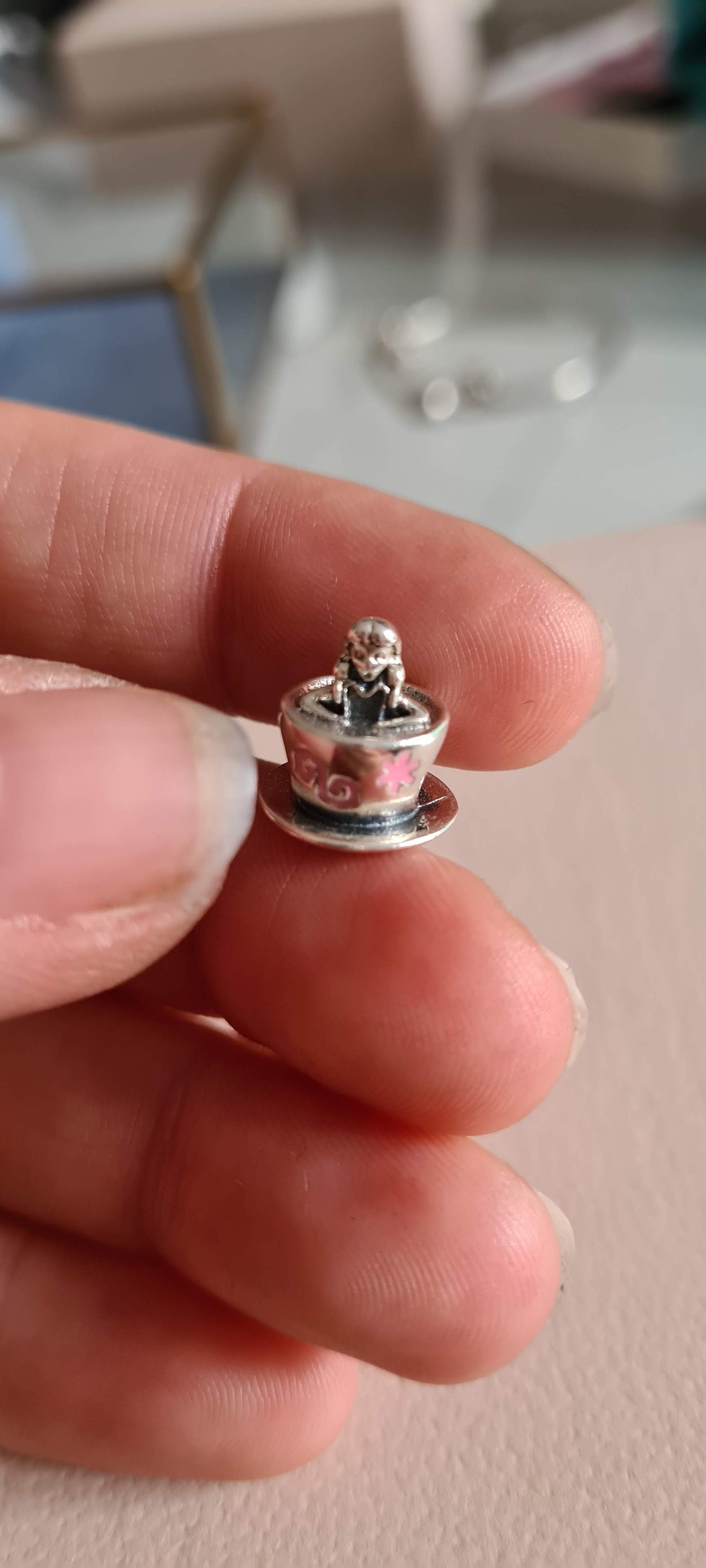 NOT Pandora Alice in A Teacup Charm