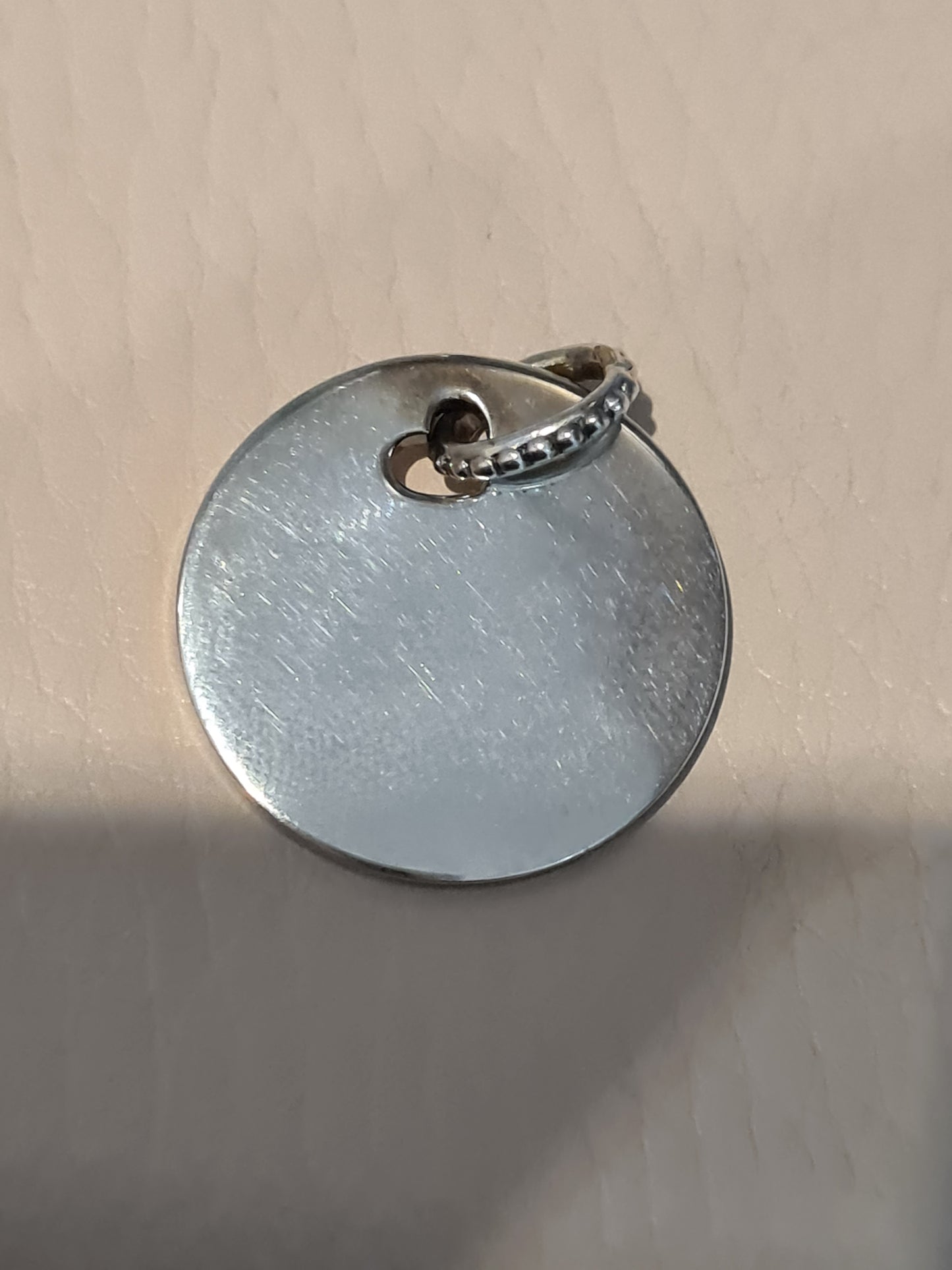 Genuine Pandora Silver Disc Pendant Charm