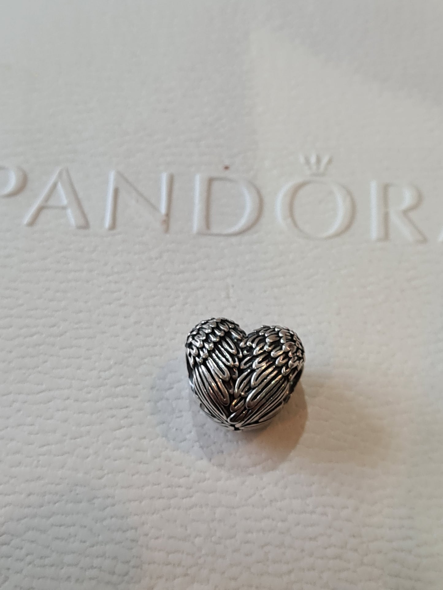 Genuine Pandora Angel Wing Feather Charm Heart