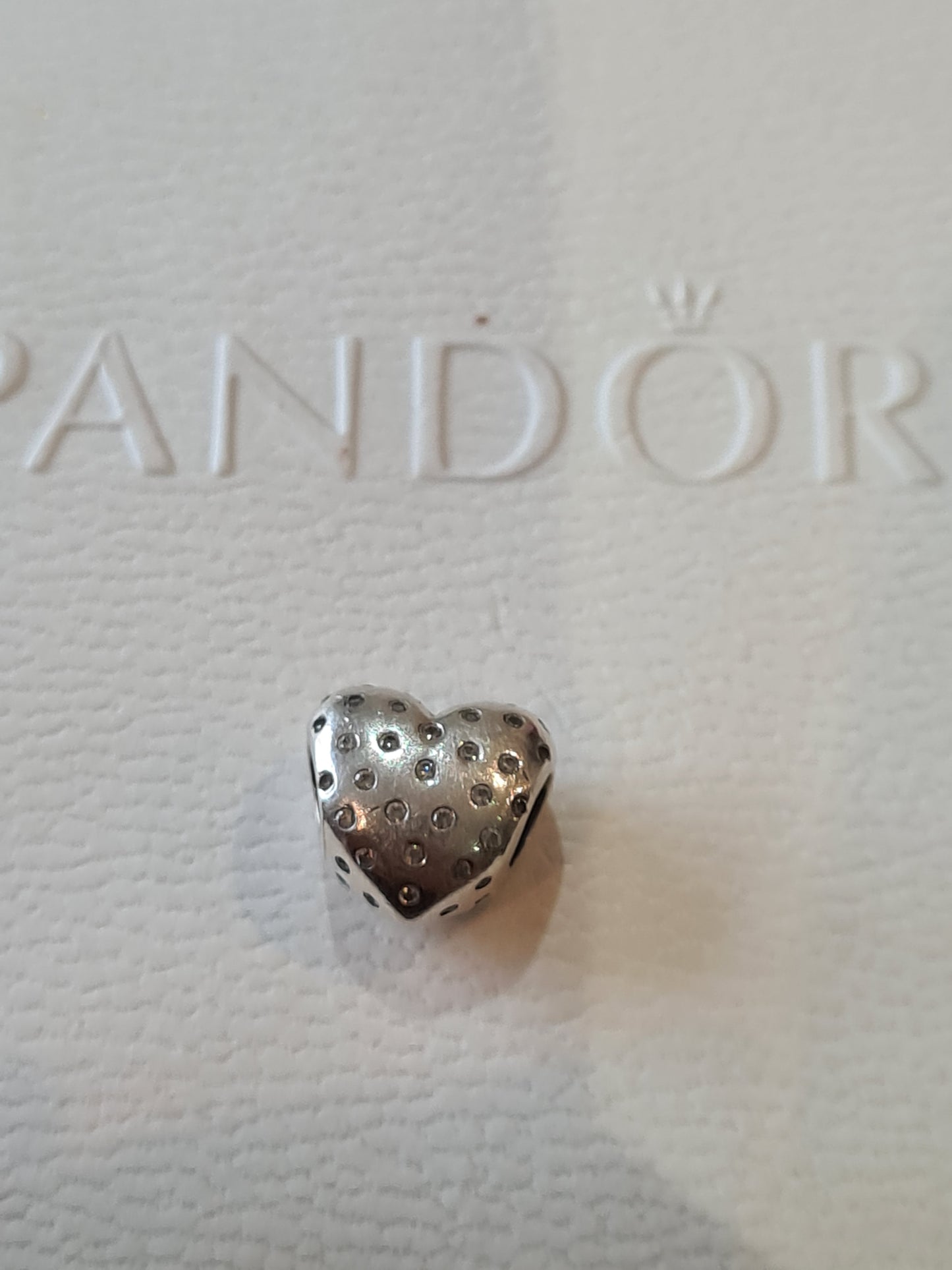 Genuine Pandora CZ Studded Heart Pave Charm