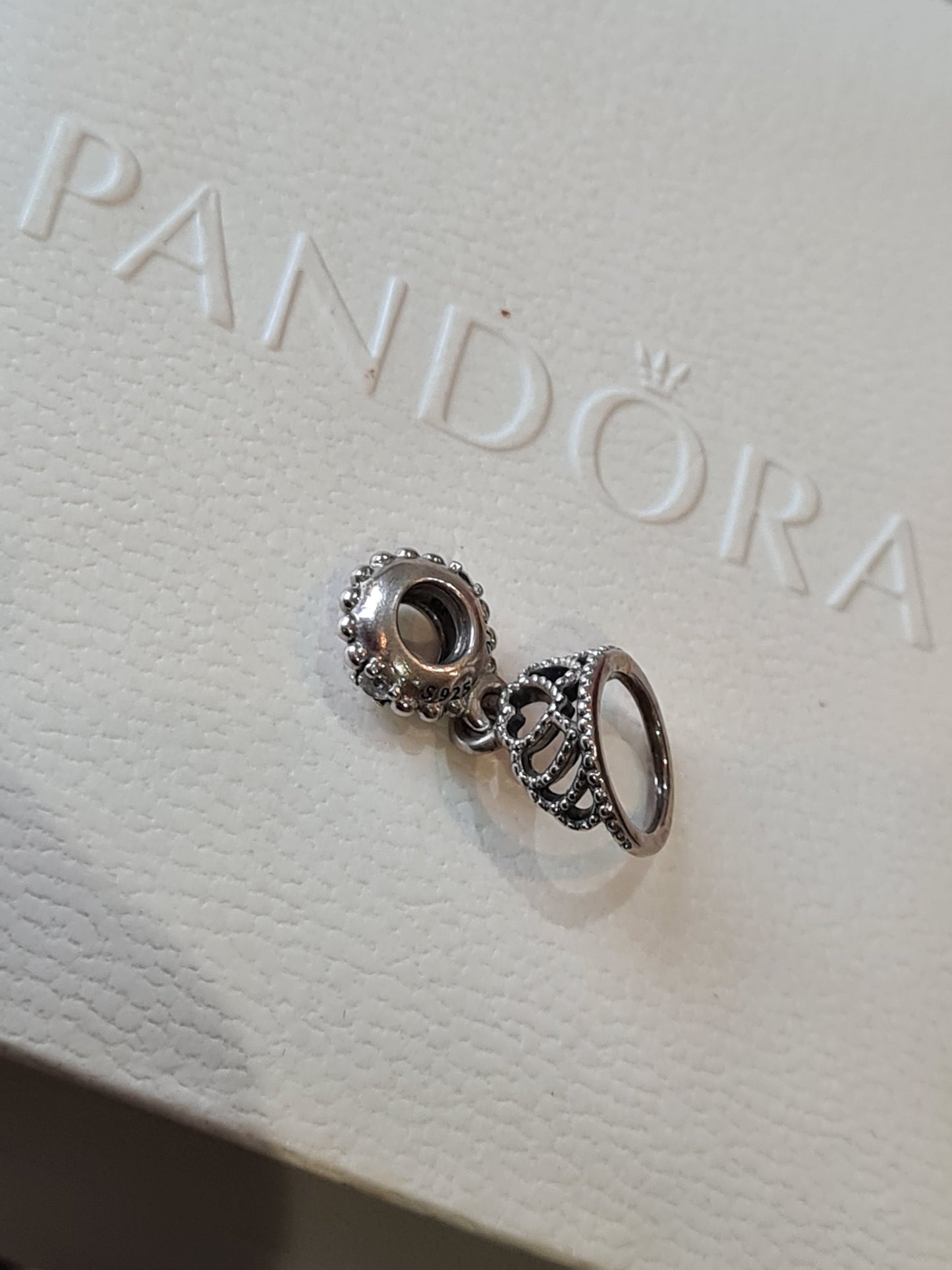 Genuine Pandora Tiara Princess Crown Heart Dangle Charm
