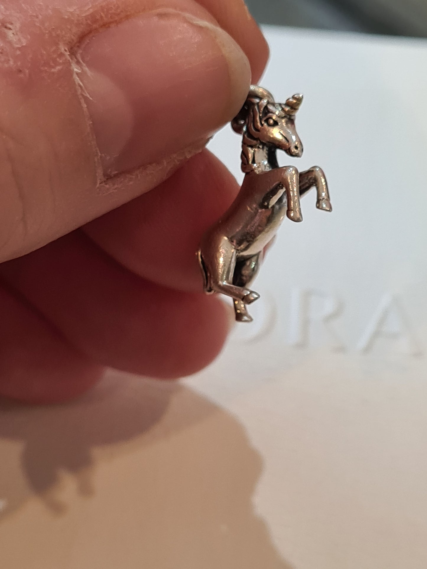 Genuine Pandora Two Tone Unicorn Horse Gold Horn Charm