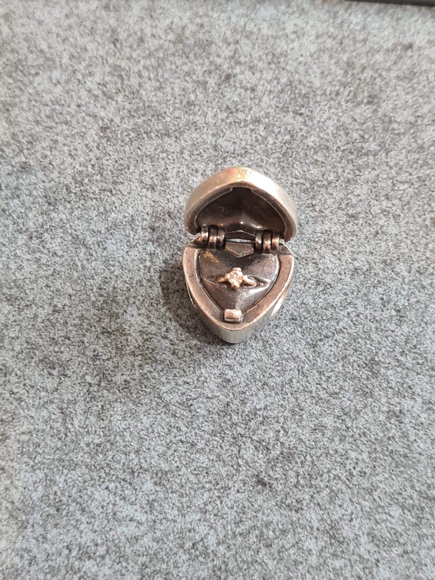 Genuine Pandora Engagement Ring in Box Two Tone Gold Diamond