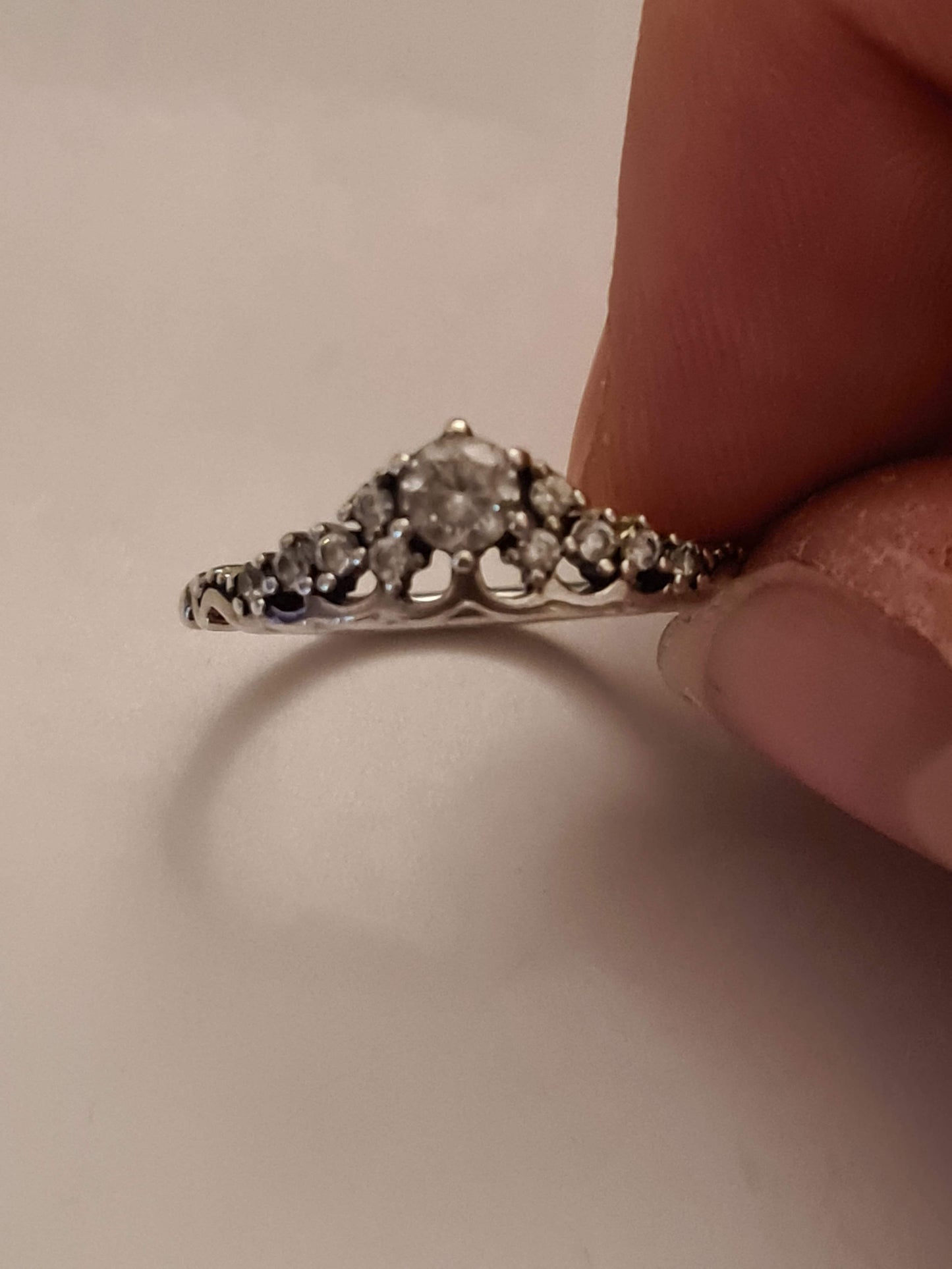 Genuine Pandora Princess Tiara Ring Size 54