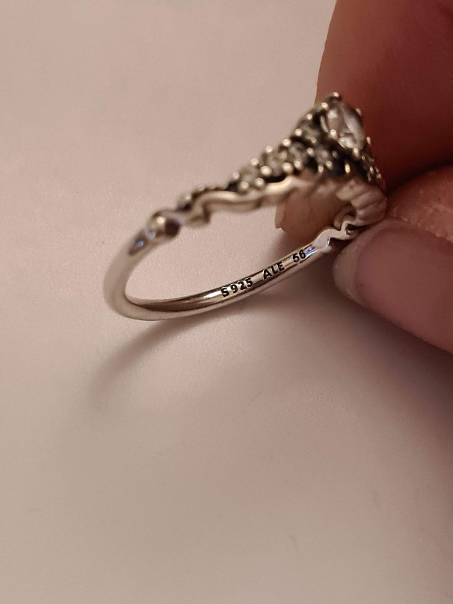 Genuine Pandora Princess Tiara Ring Size 54