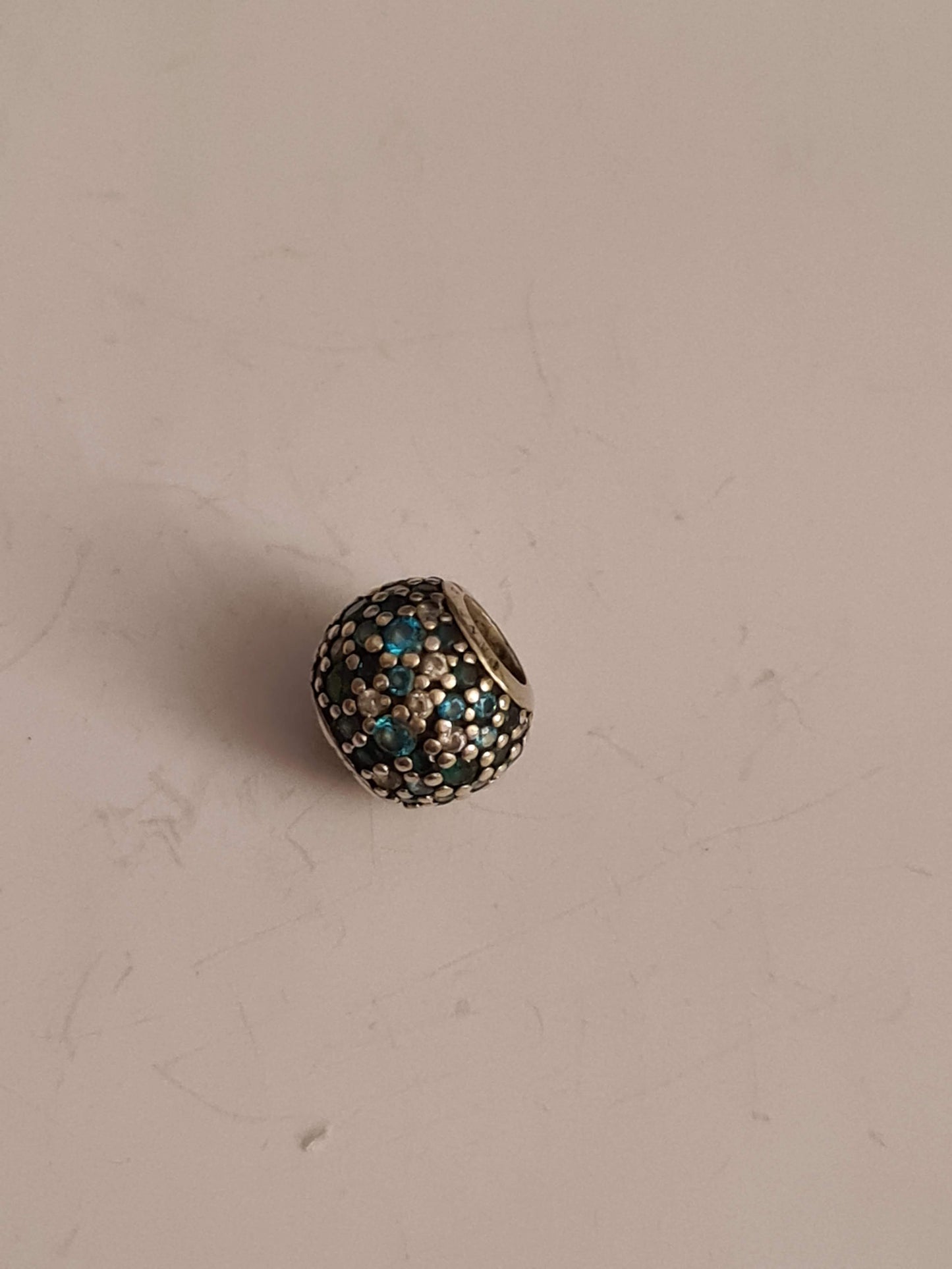 Genuine Pandora Blue and Green Pave Ball Ocean Colours Charm